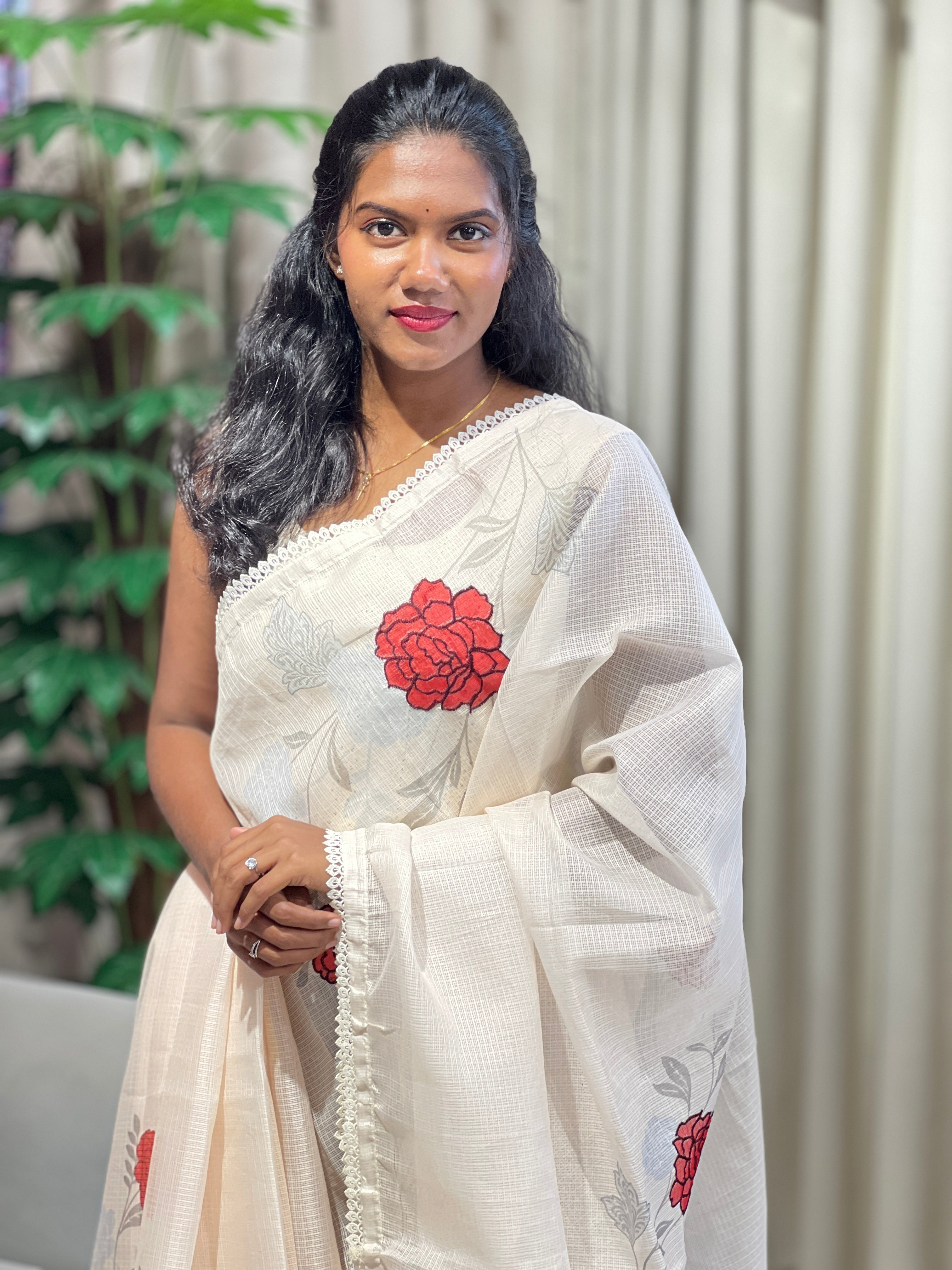 Floral Printed Kota Saree | HT409