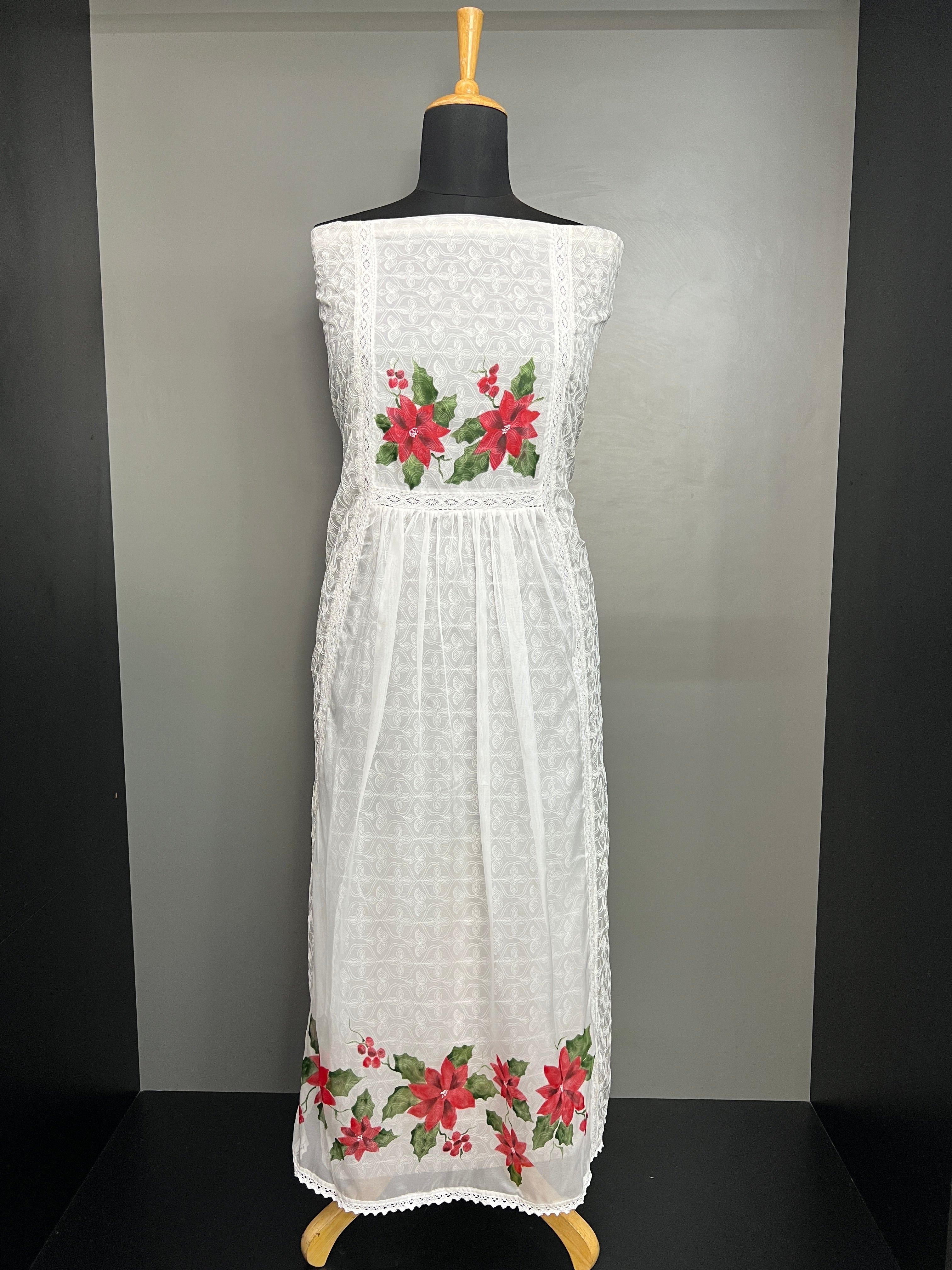 Floral Printed Organza Kurta Material | JSC551