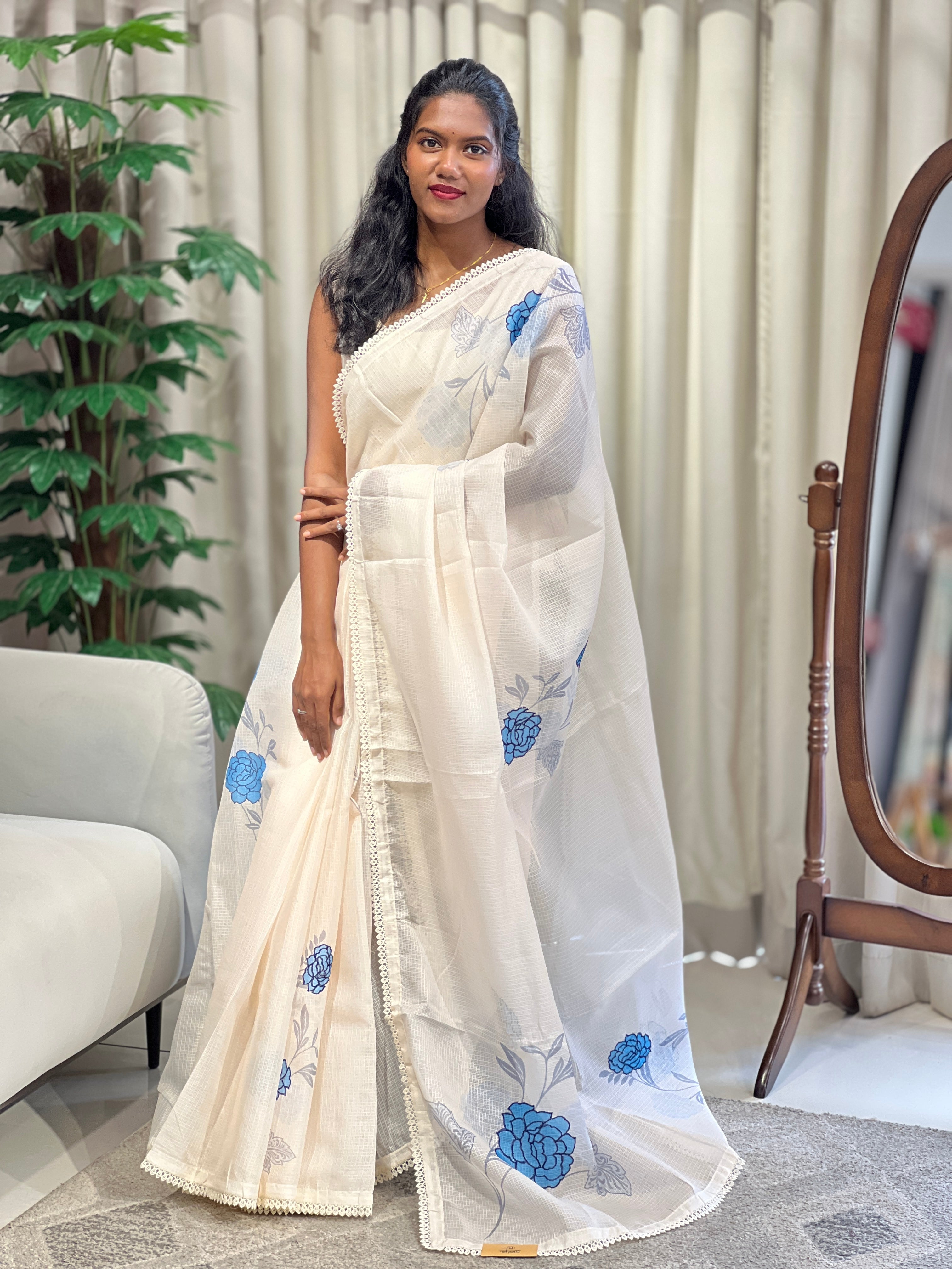 Floral Printed Kota Saree | HT405