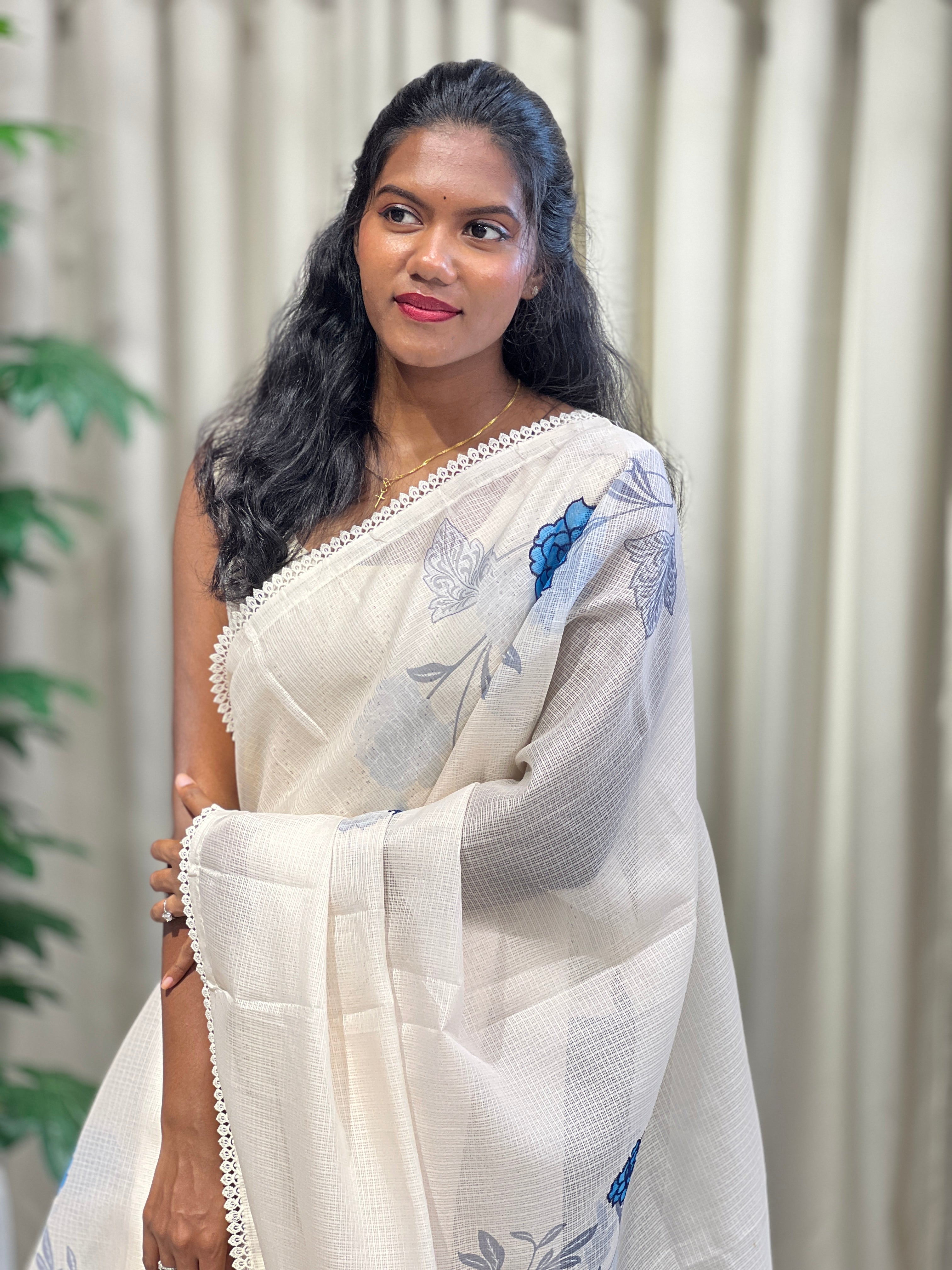 Floral Printed Kota Saree | HT405