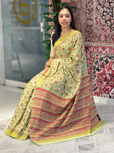 Screen Printed Cotton Saree  | VFC482