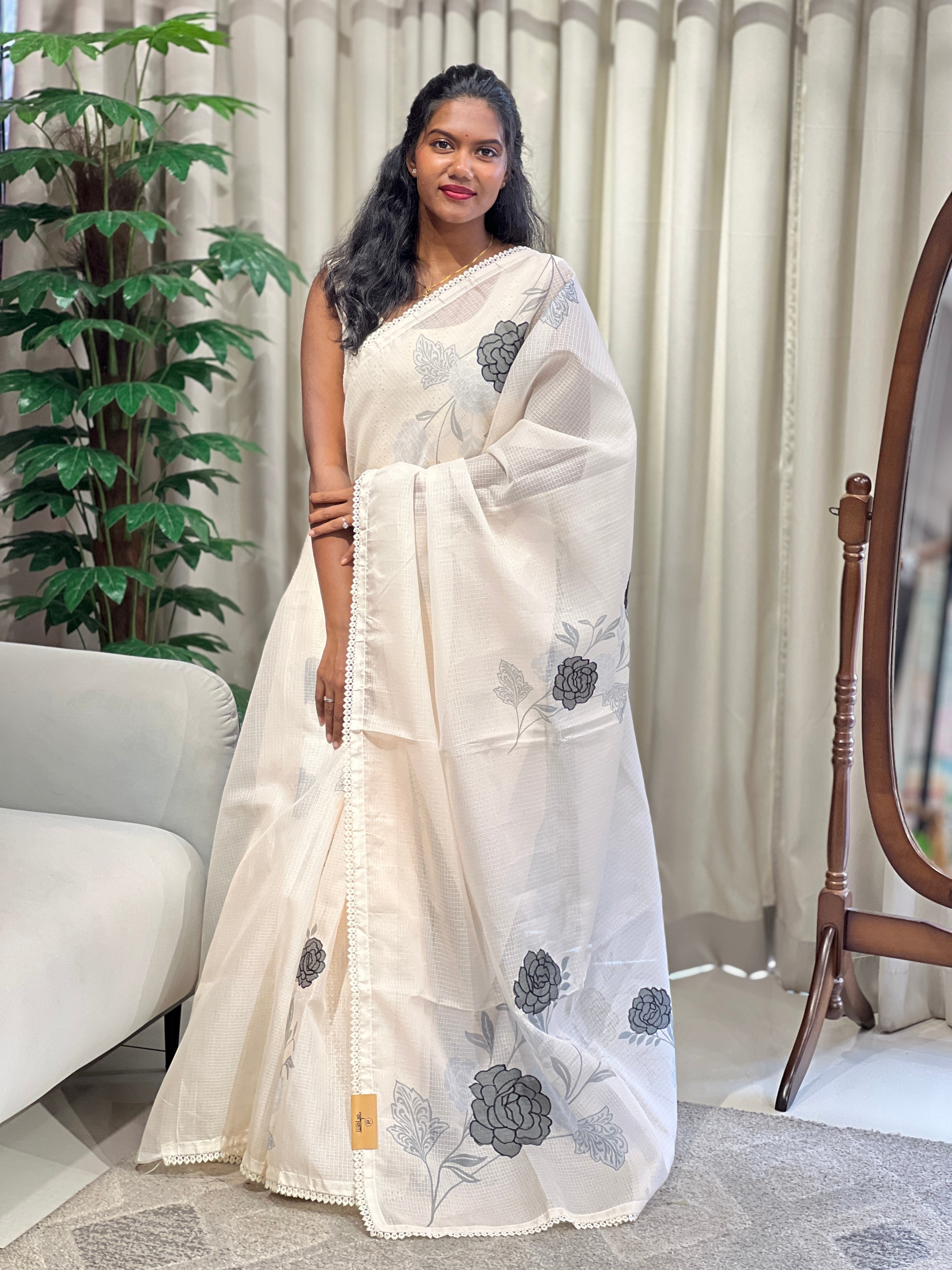 Floral Printed Kota Saree | HT407