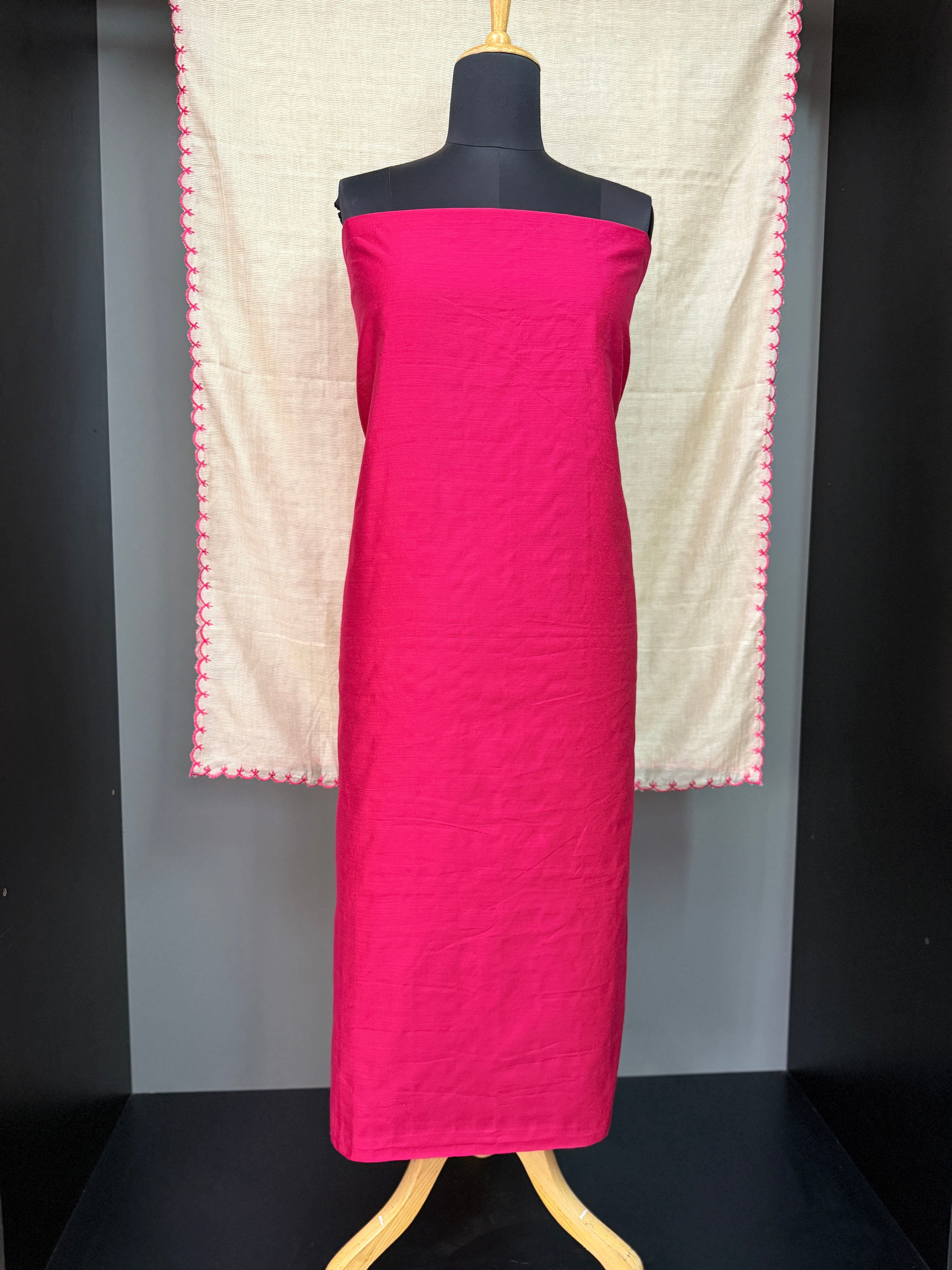 Soild Body Chanderi Top And Dupatta | SS1071