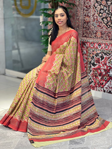 Screen Printed Cotton Saree  | VFC483