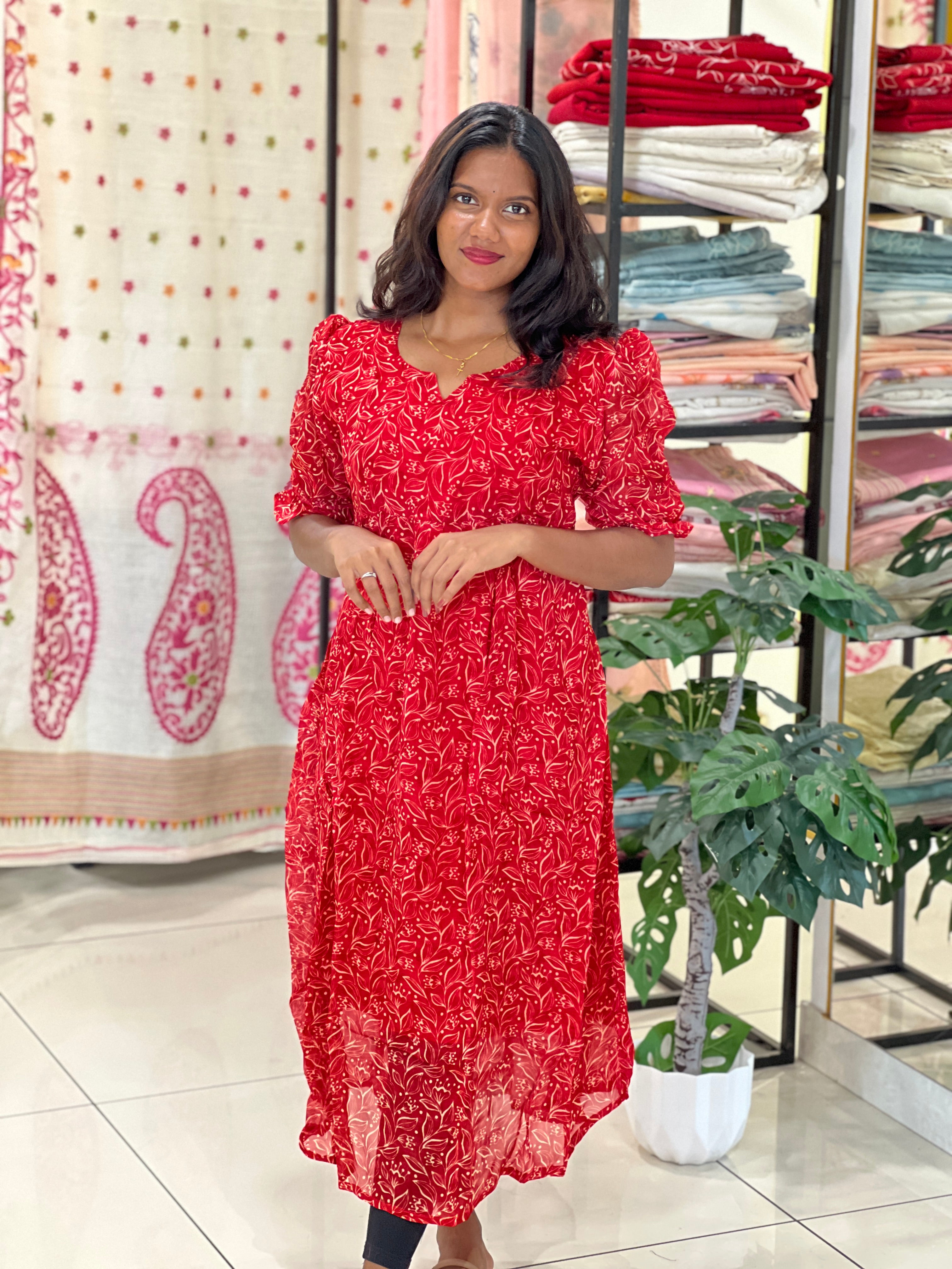 Floral Printed Pattern Georgette Kurta | RMLA339