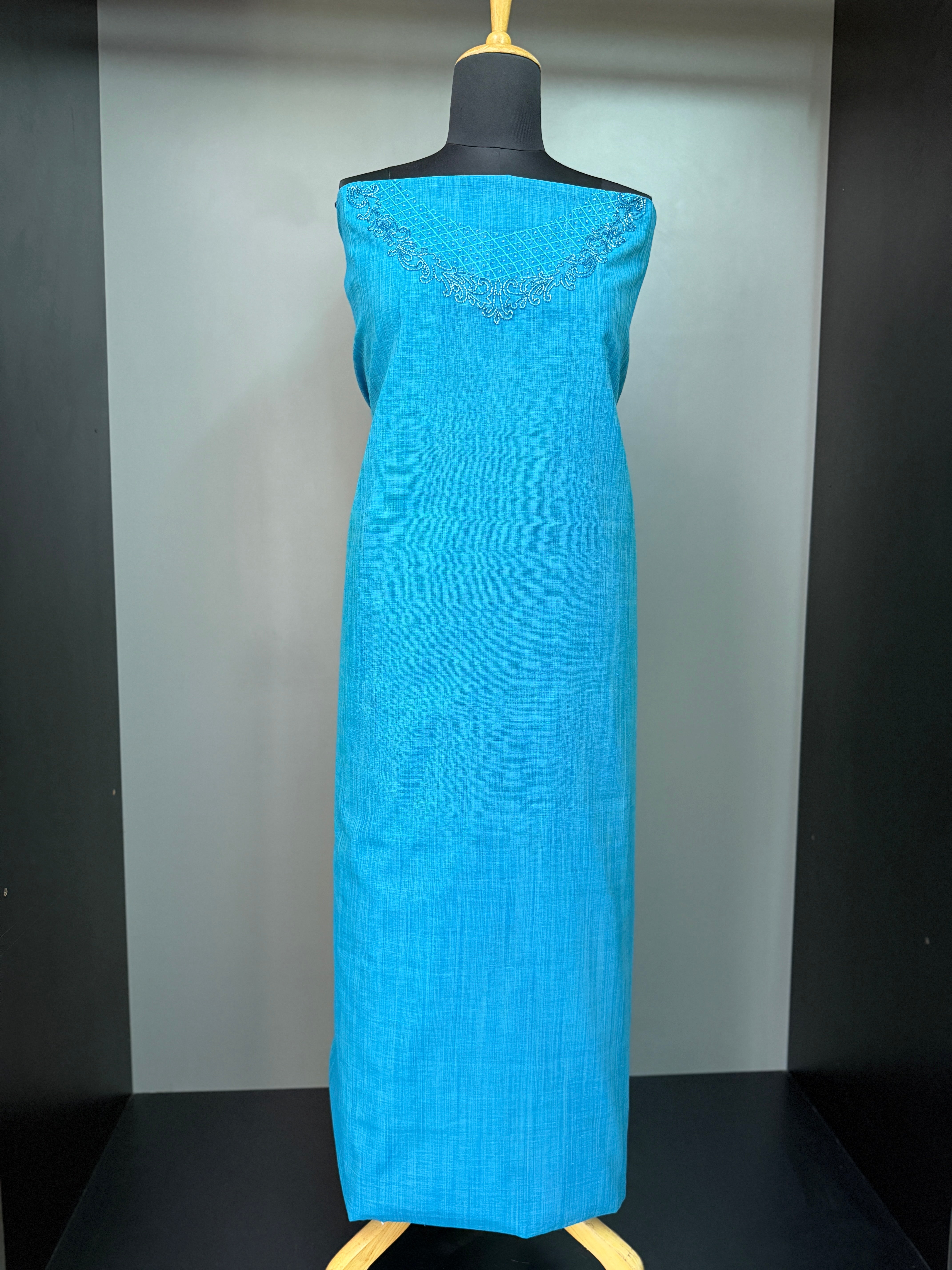 Emboridery Detailing Chanderi Kurta Material | DN187