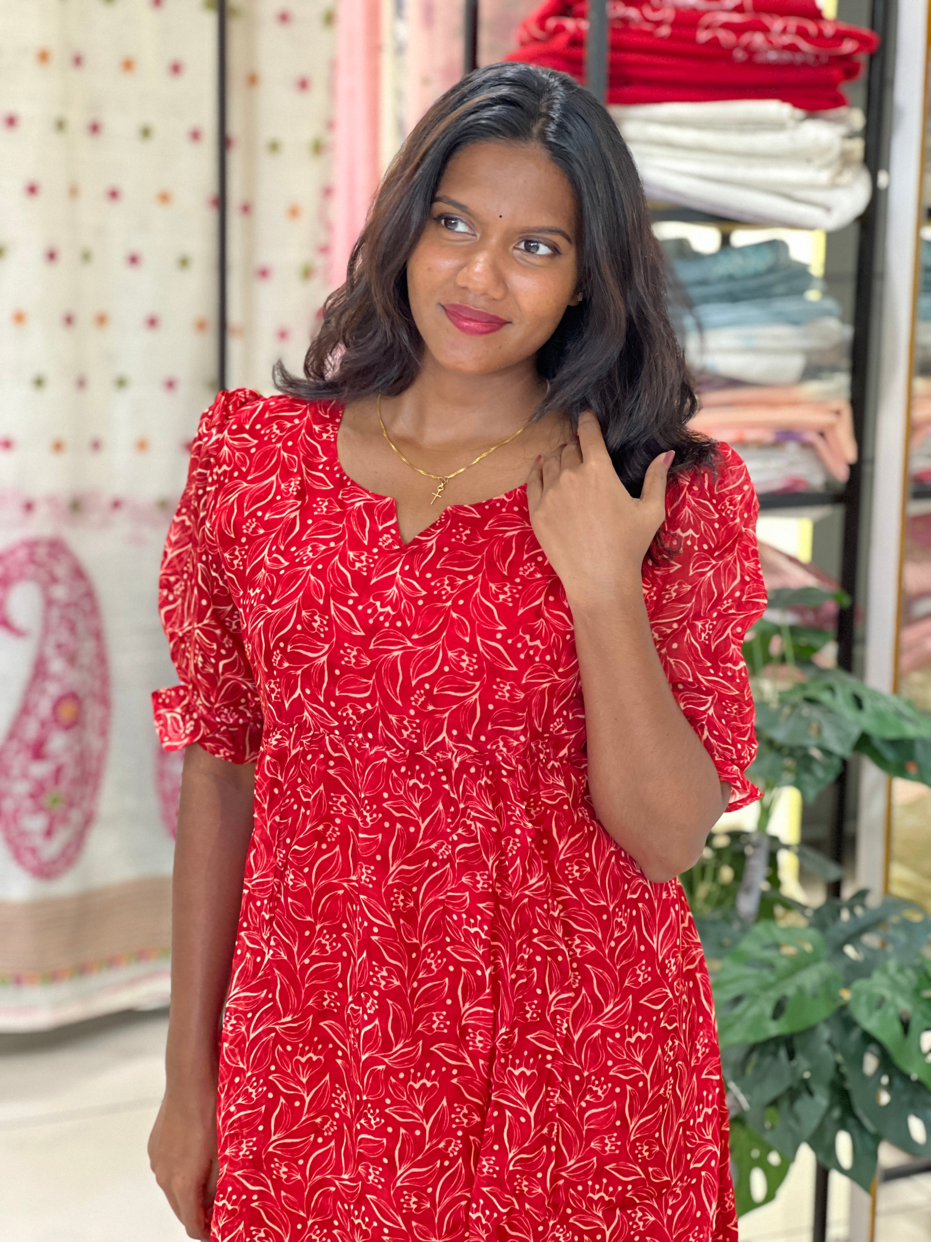 Floral Printed Pattern Georgette Kurta | RMLA339