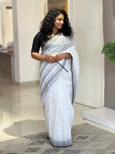 Hand Block Printed Voile Cotton Saree | VDA155