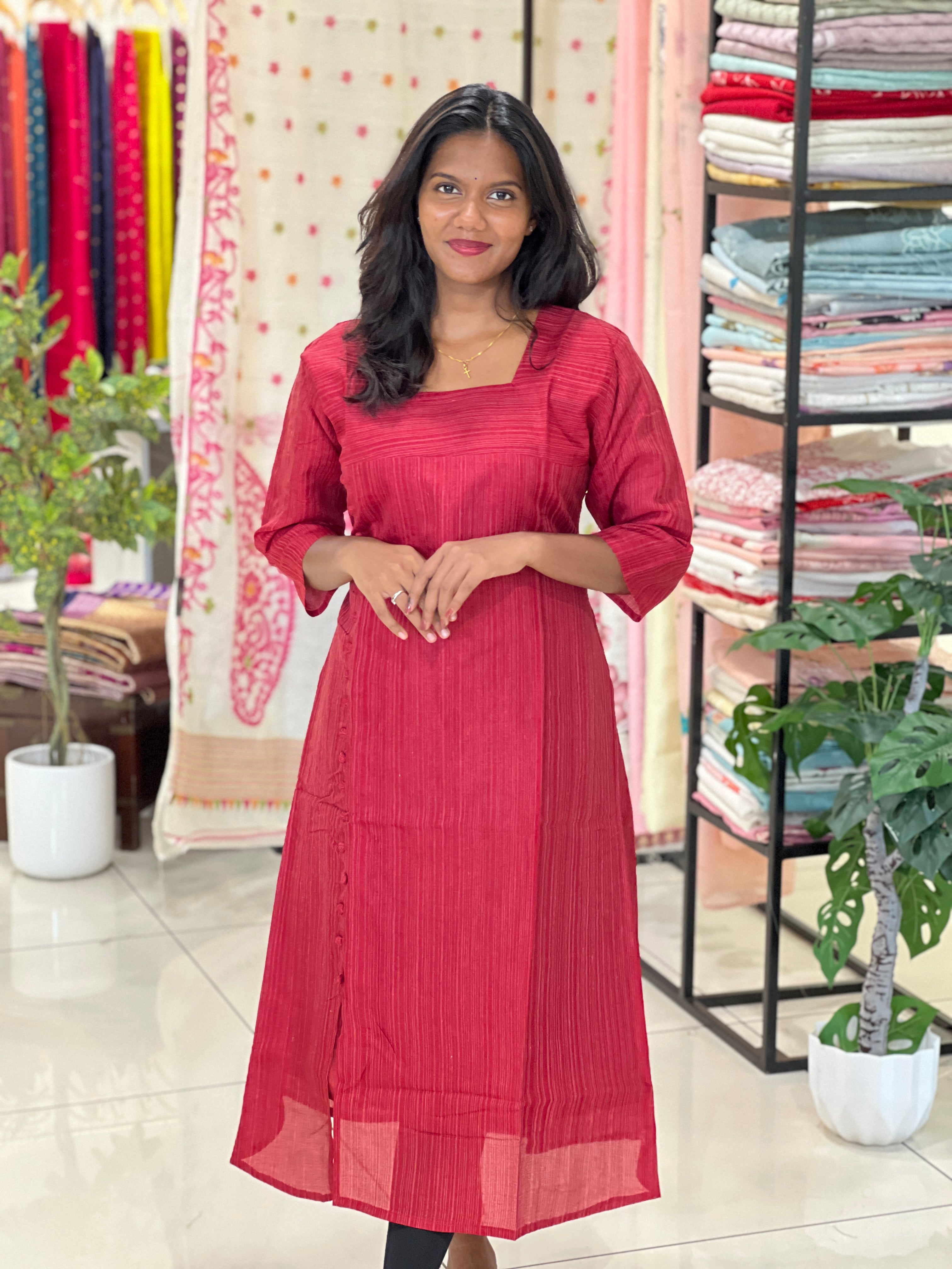 Stripe Pattern Cotton Kurta | RMLA336