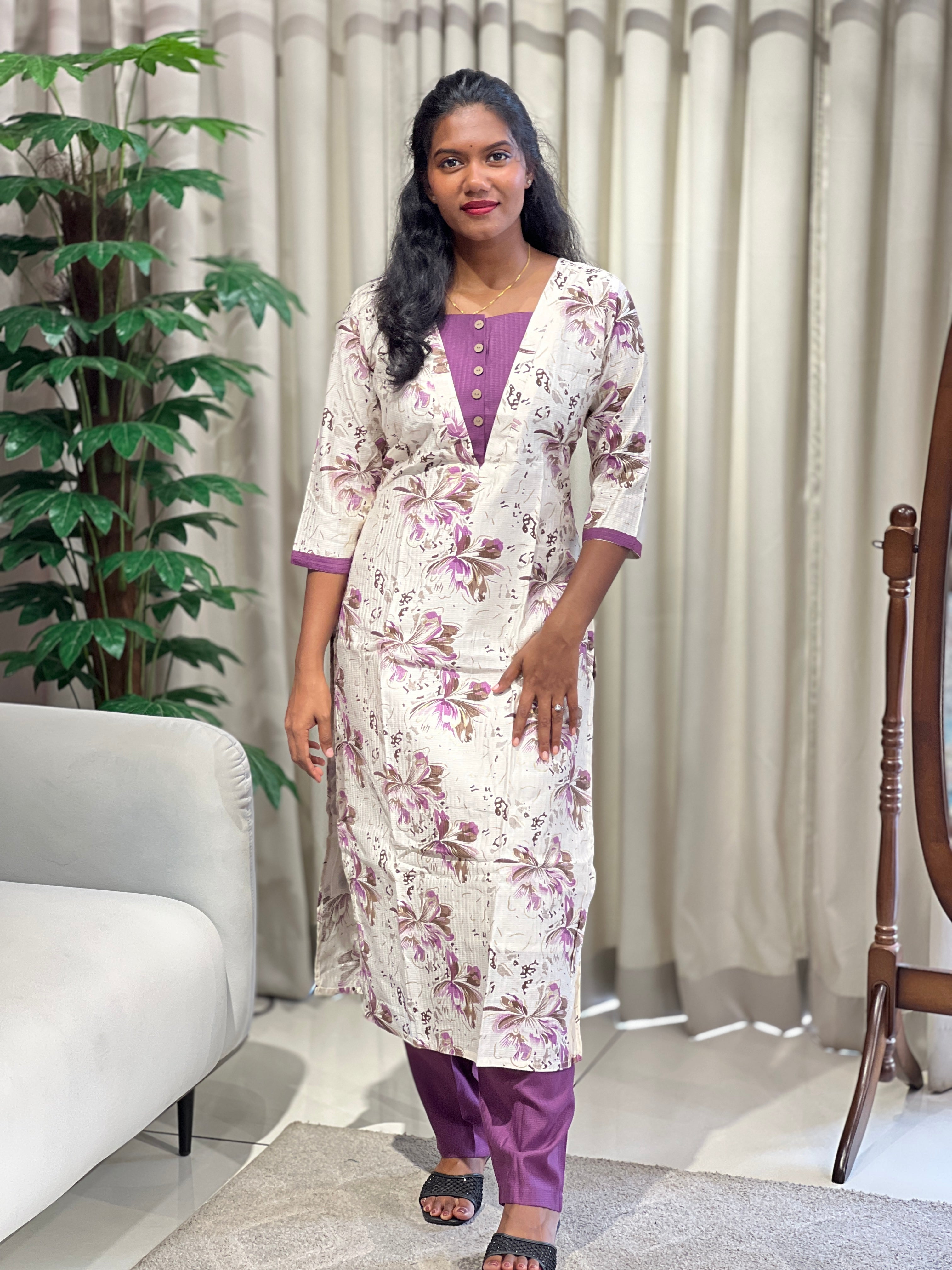 Floral Digital Printed Rayon Kurta Set |  MSN134