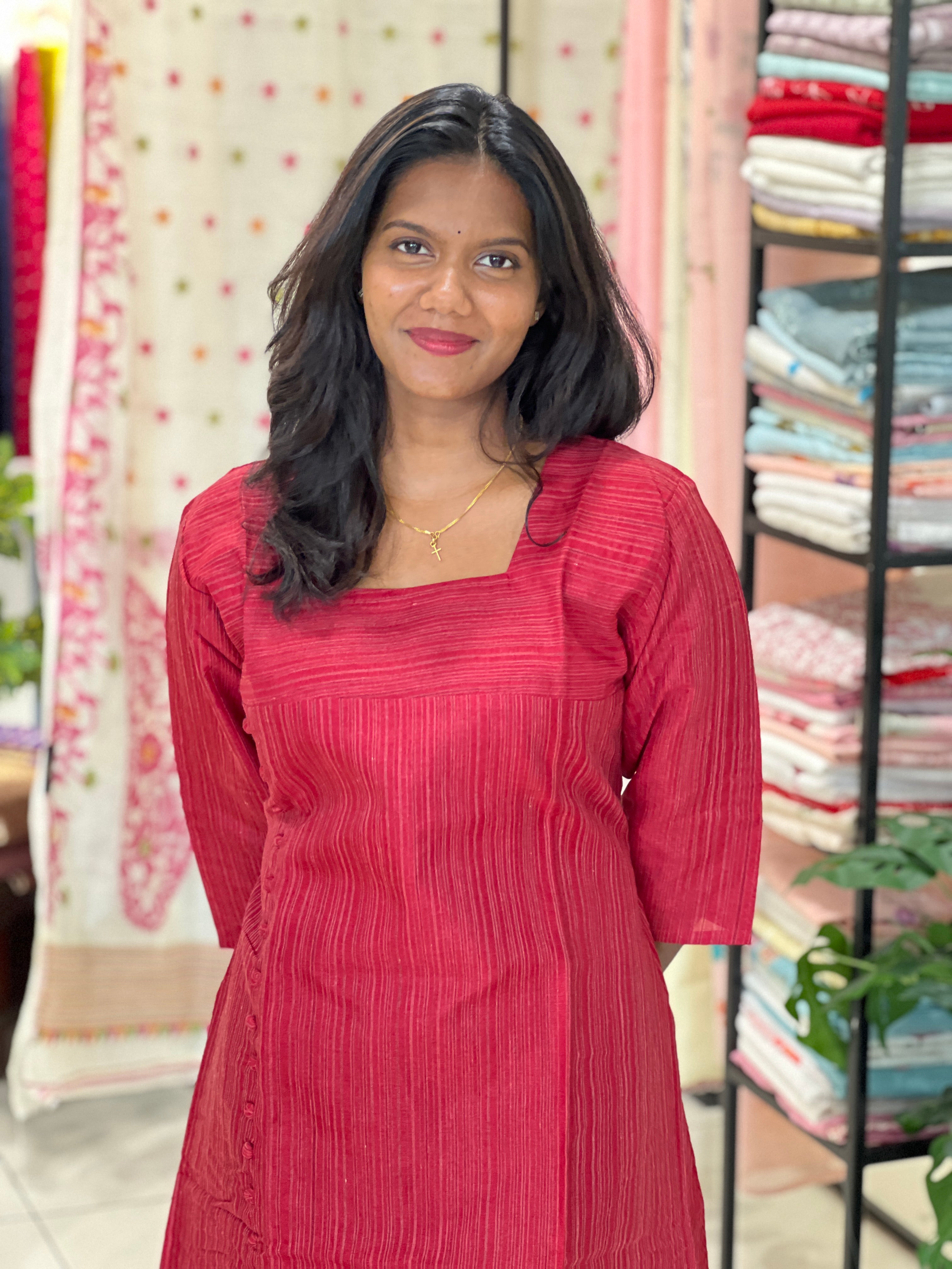 Stripe Pattern Cotton Kurta | RMLA336