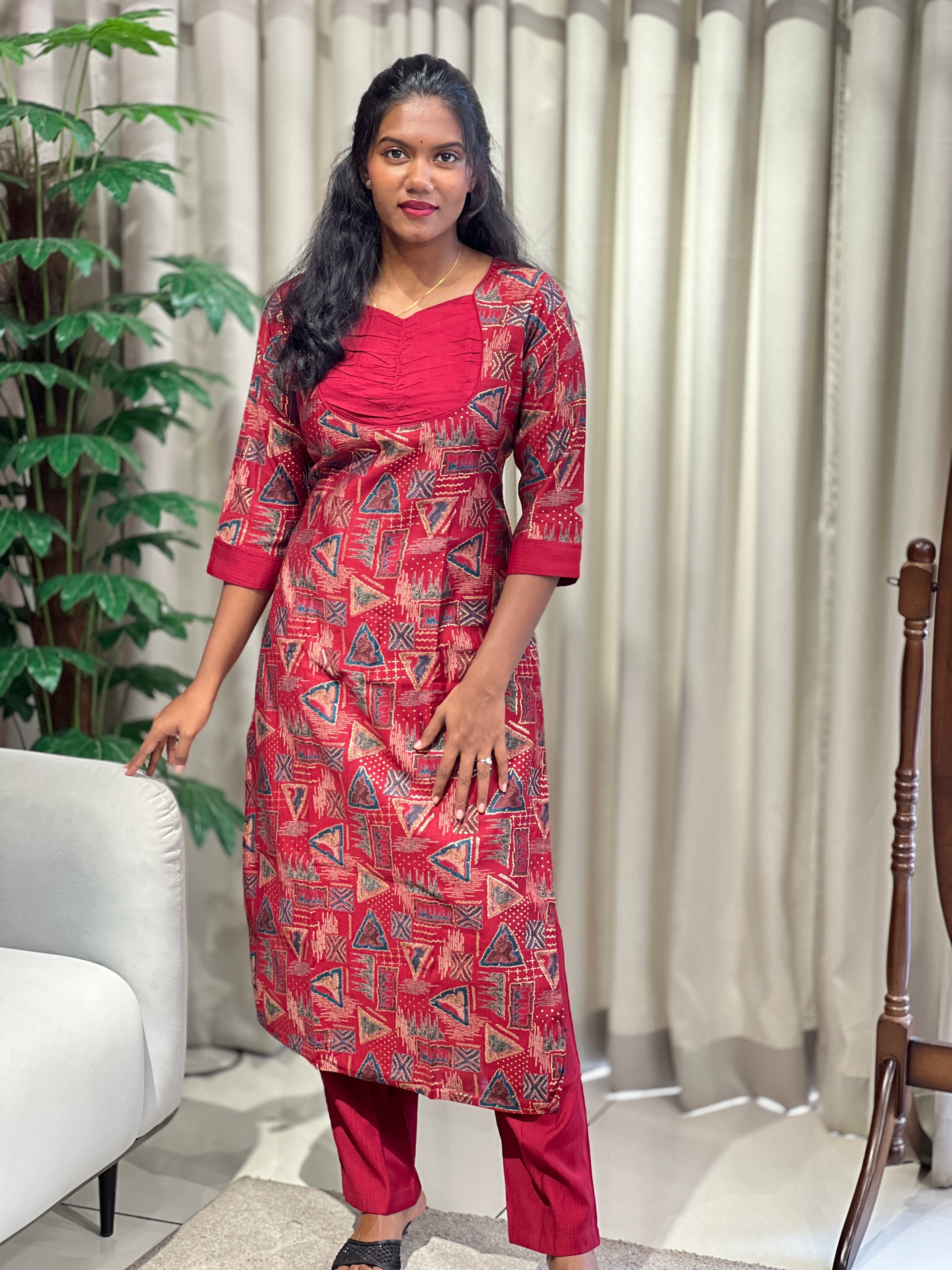 Geometric Printed Rayon Kurta Set | MSN132