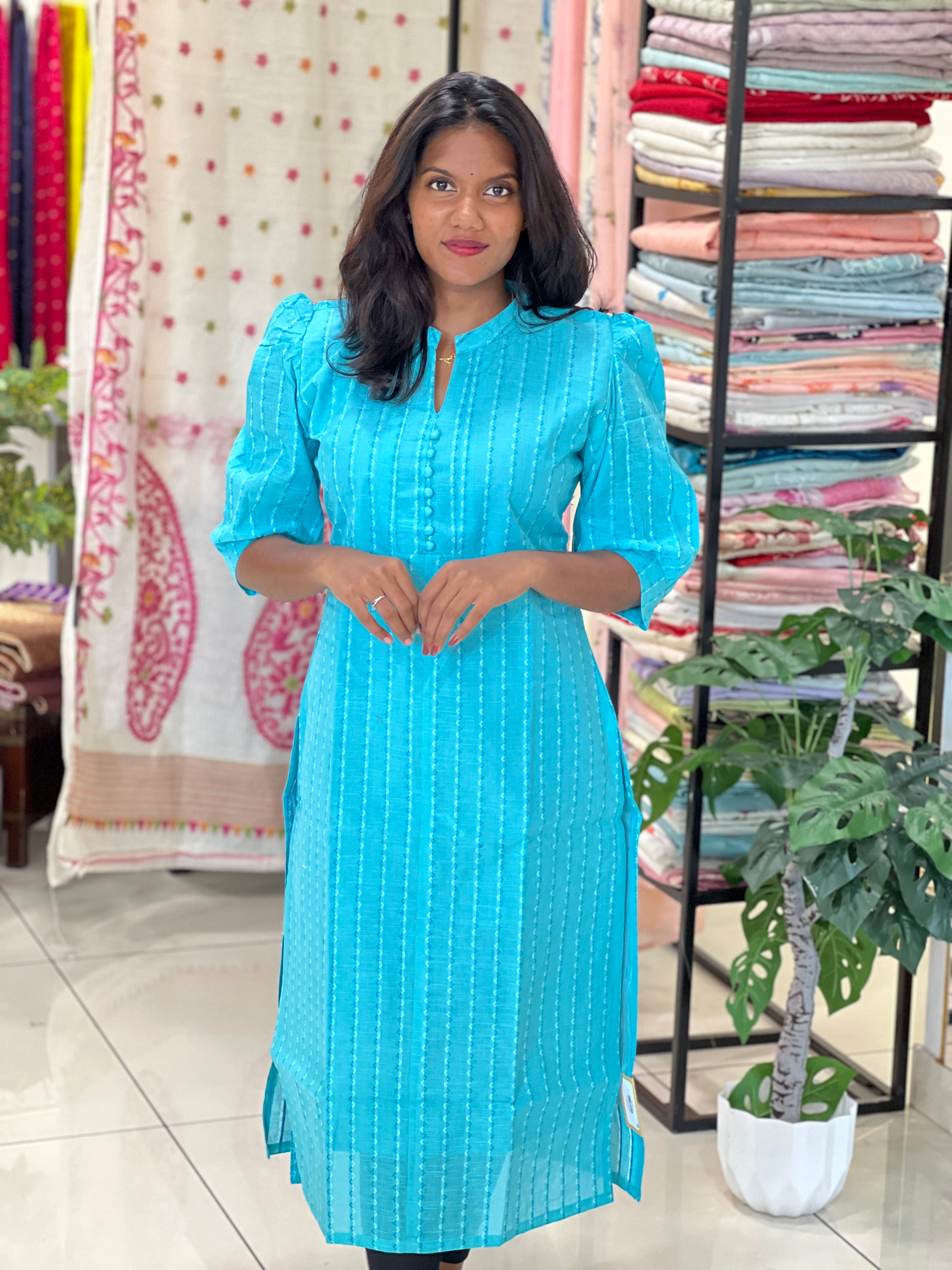 Thread Woven Cotton Kurta | RMLA337