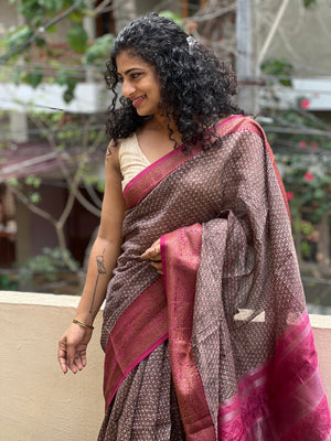 Digital Printed Chanderi Saree | SMC101