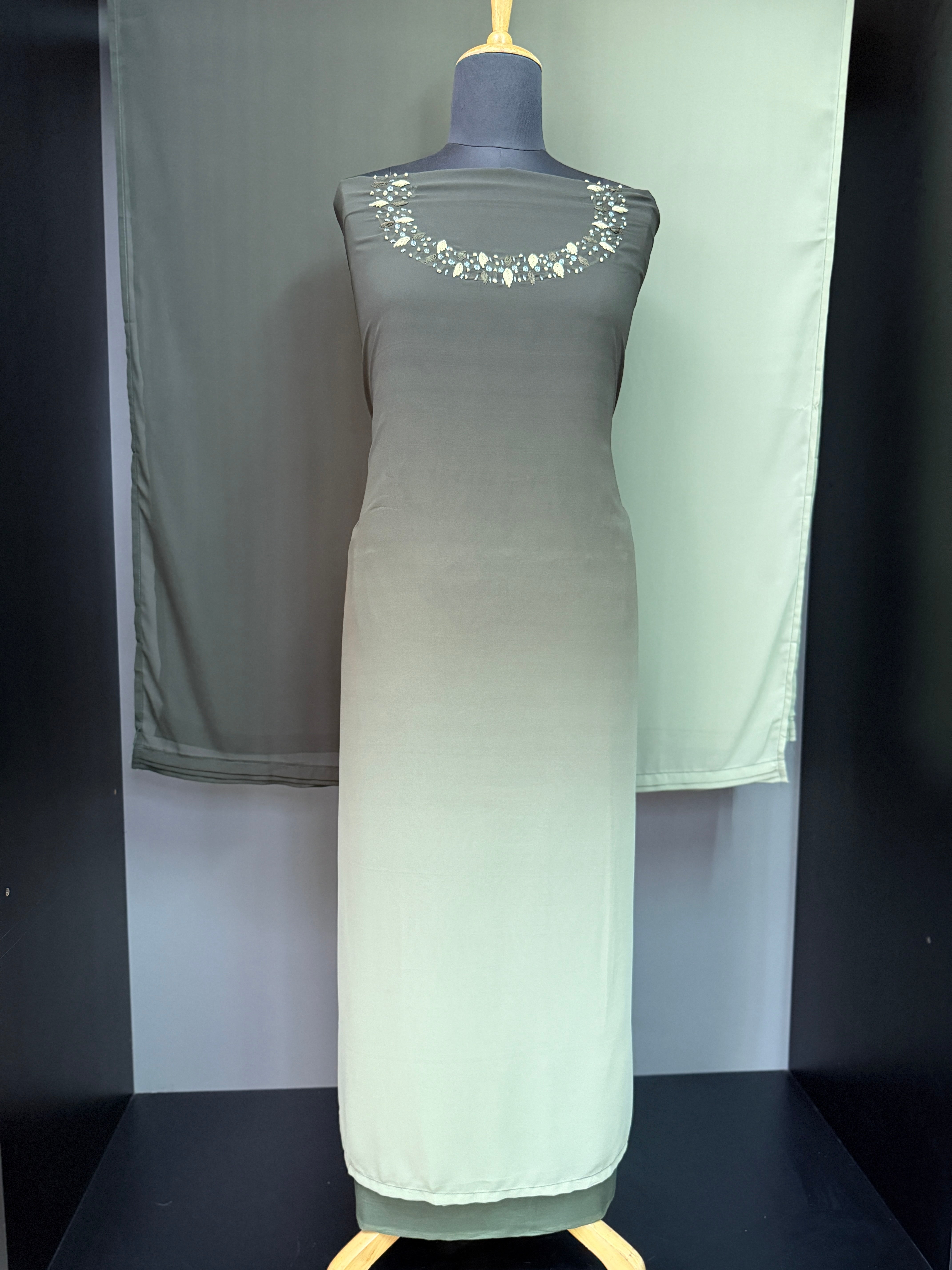 Double Shaded Georgette With Self Embroidery Salwar Set | NA377
