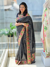Antique Zari & Floral Weaved Semi Silk Saree | SSN362
