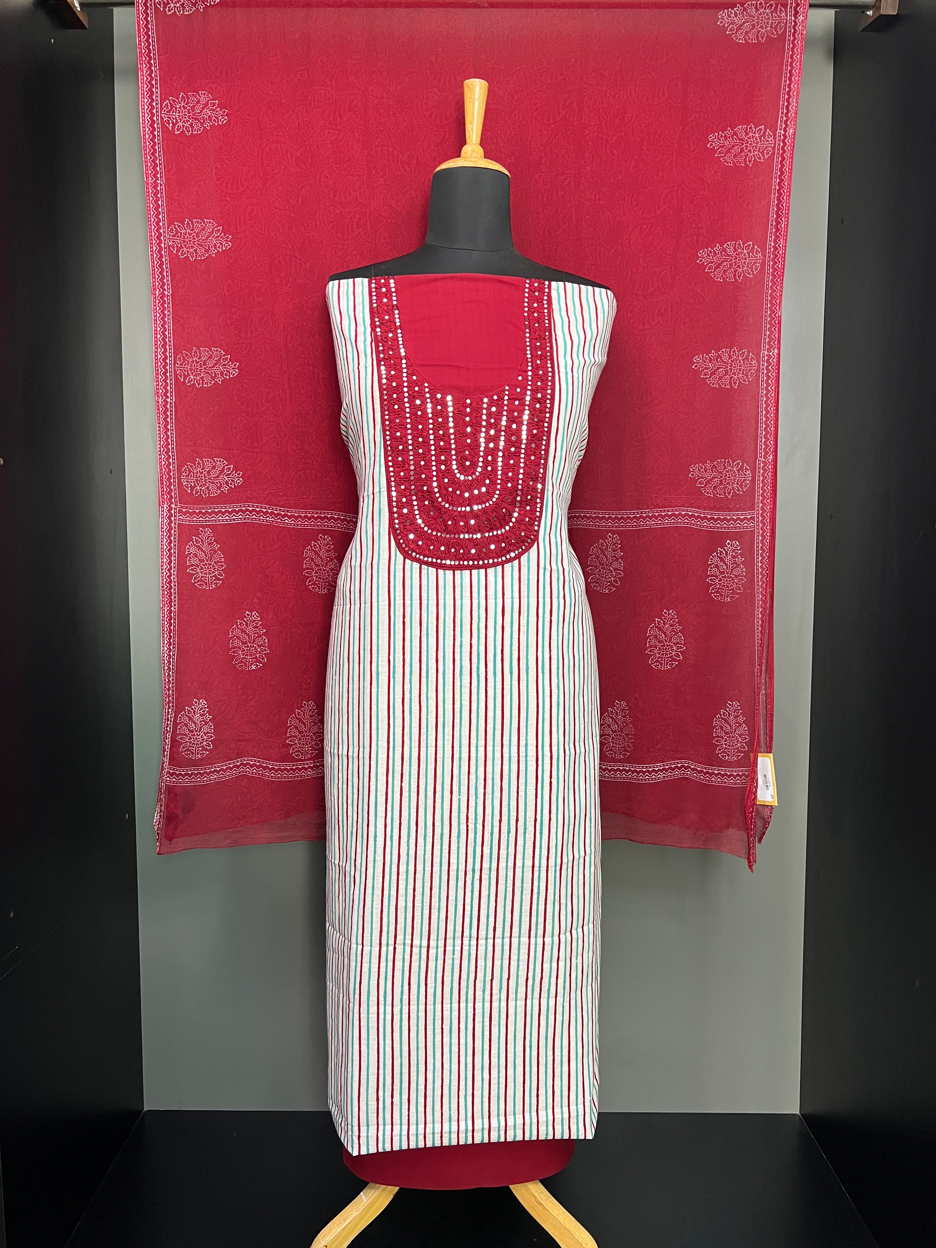 Stripes Printed Cotton Salwar Set | JSC530