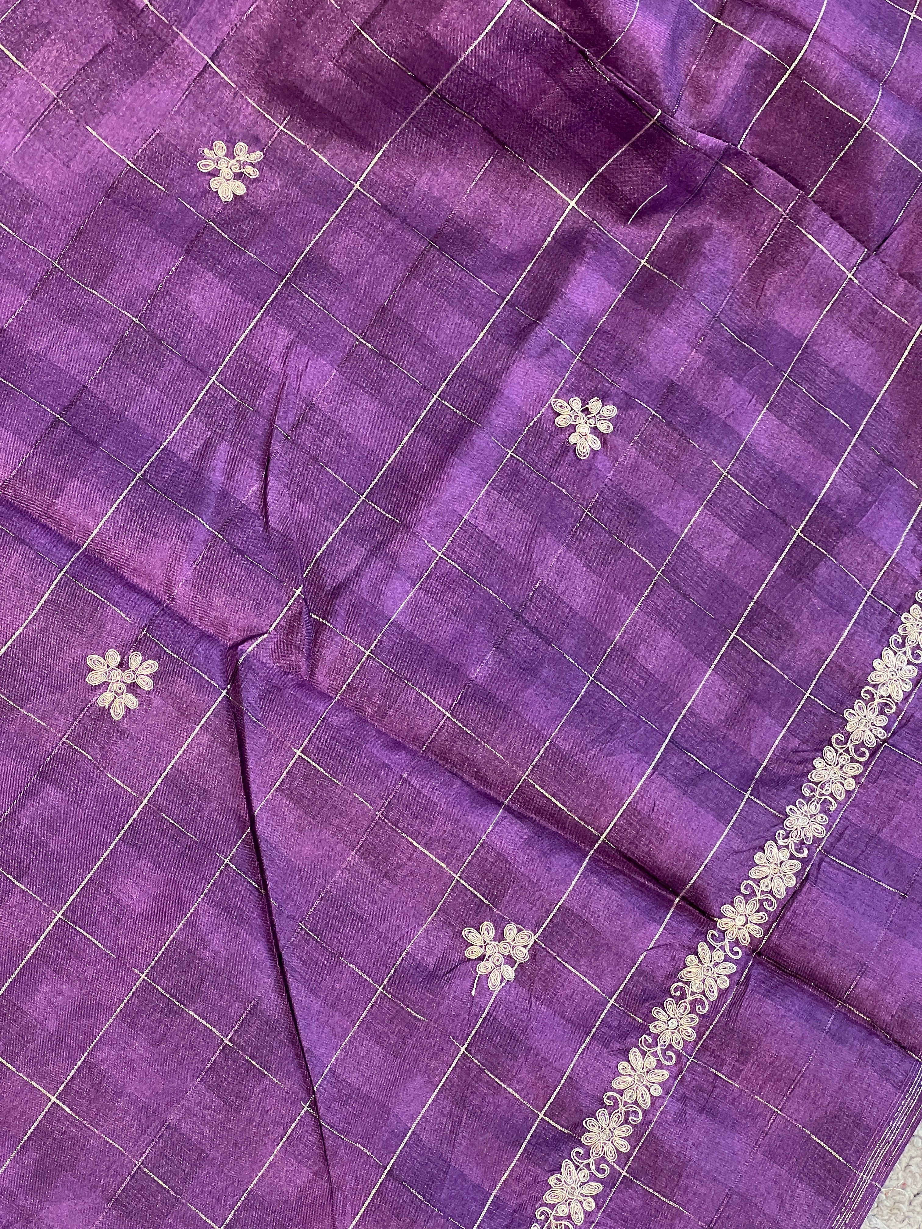 Golden Zari Woven Double Shaded  Semi Tussar Saree | SSN187