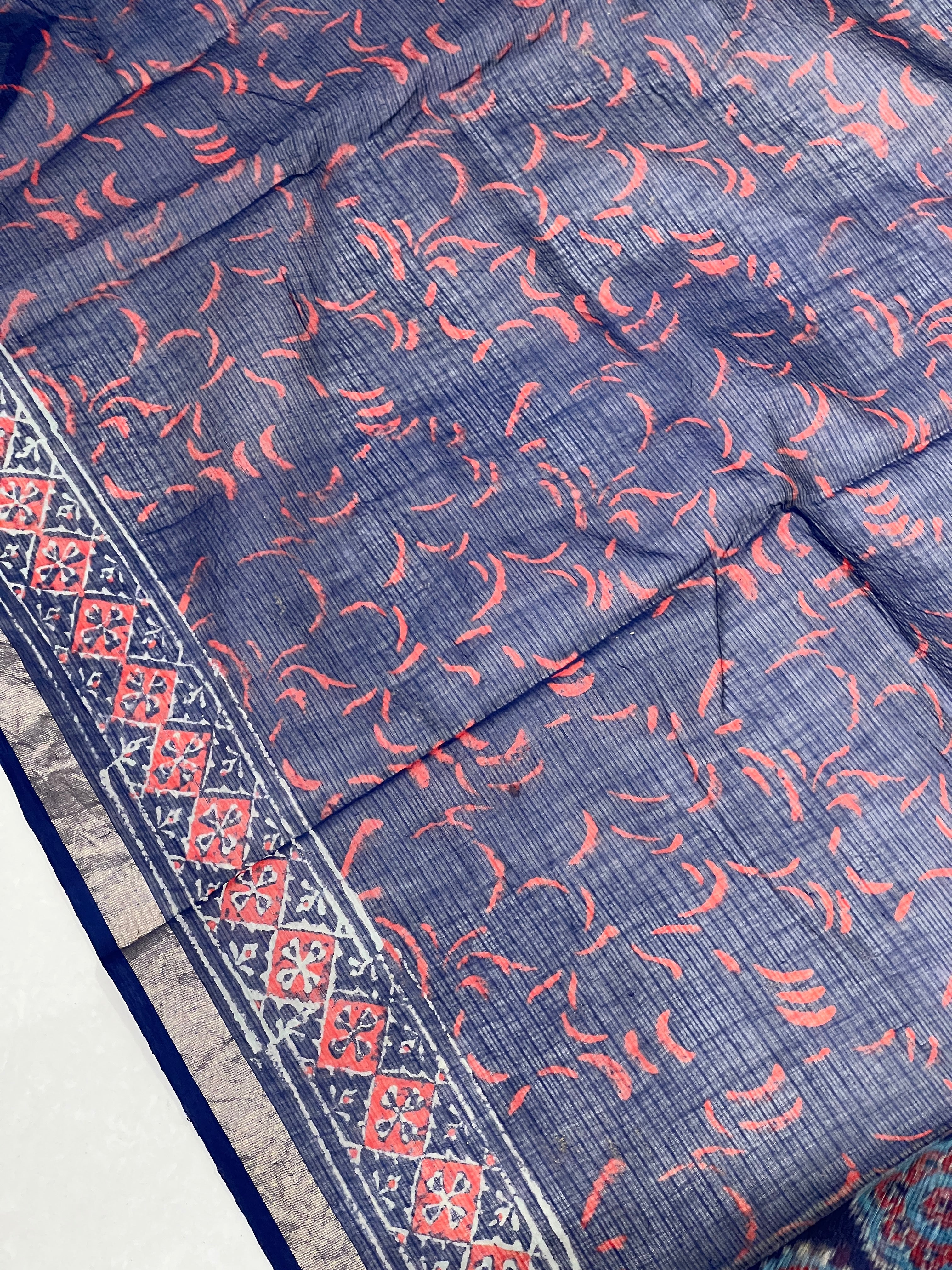Screen Print With Zari Border Detailed Kota Saree | VFC489