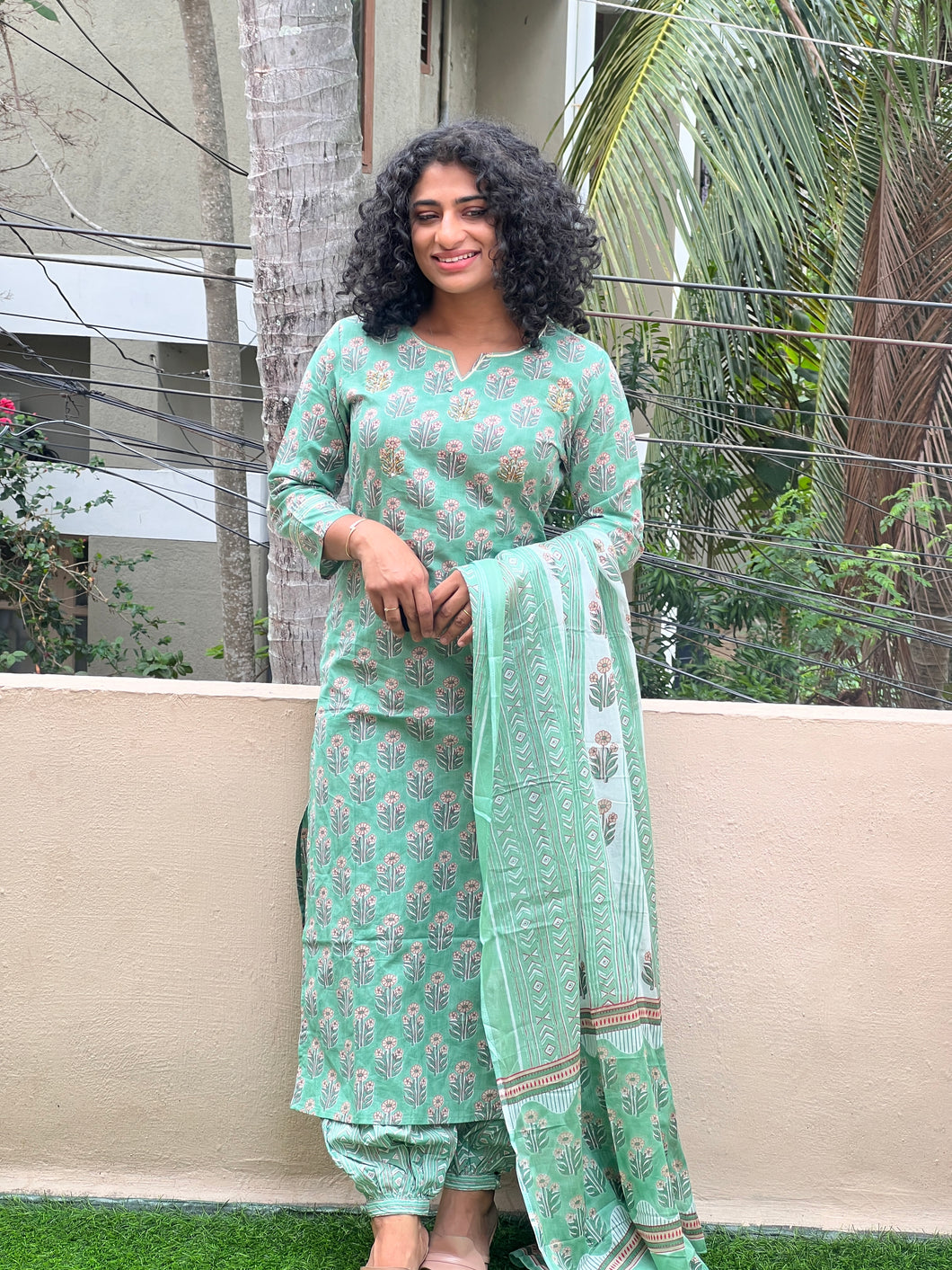 Cotton sale stitched churidar