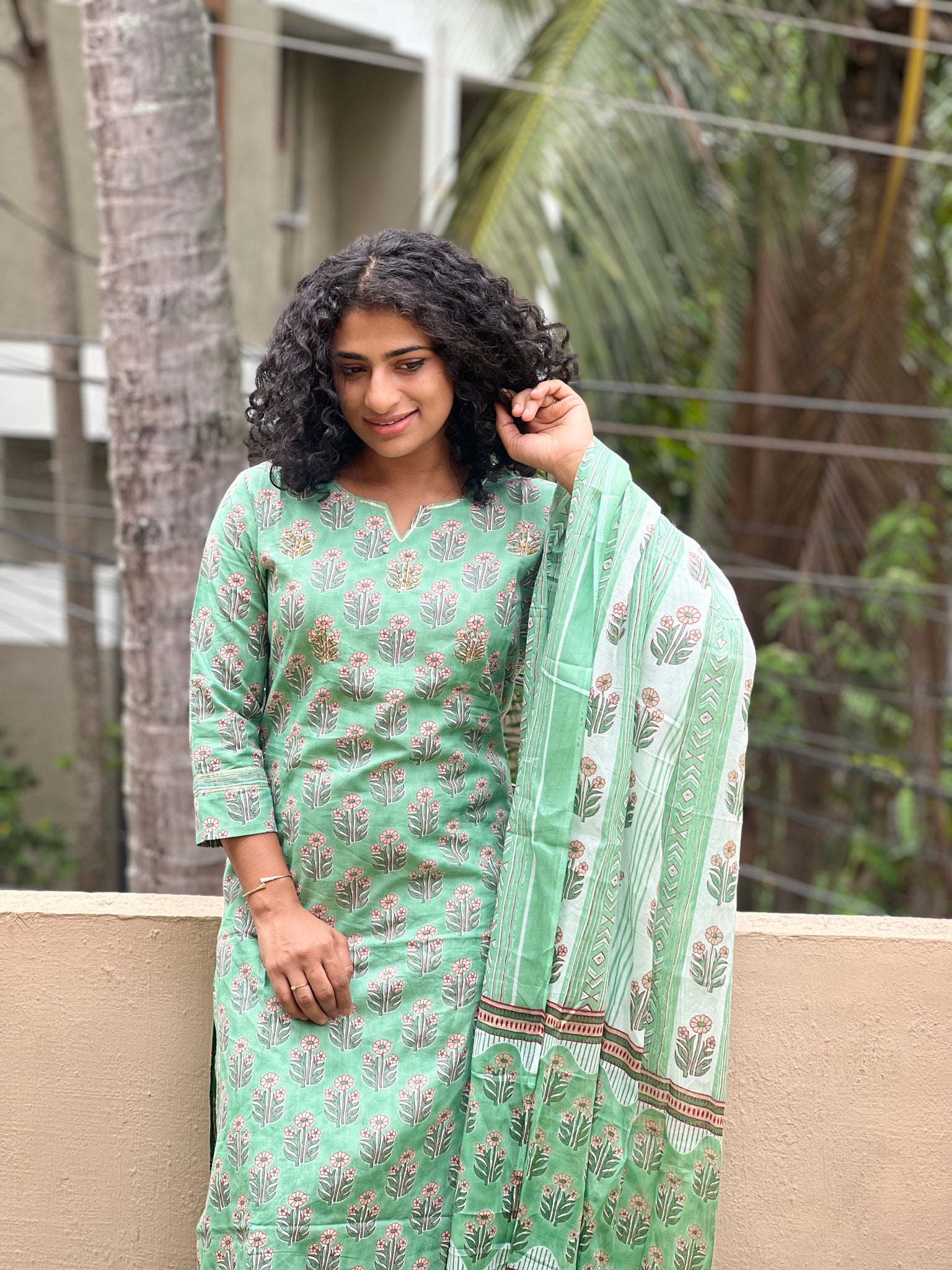 Cotton sale stitched churidar