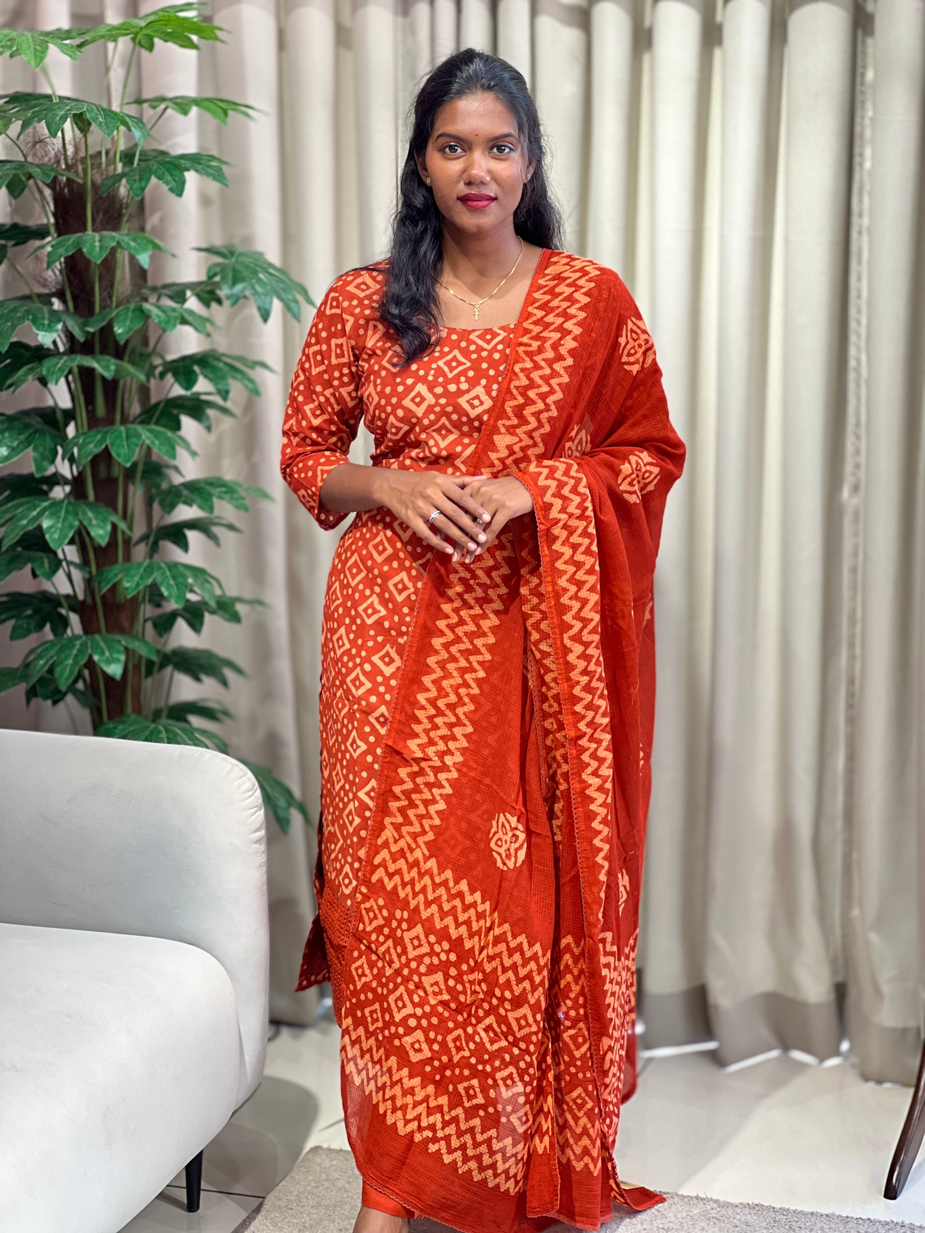 Batik Printed Cotton Kurta Set | SLM161