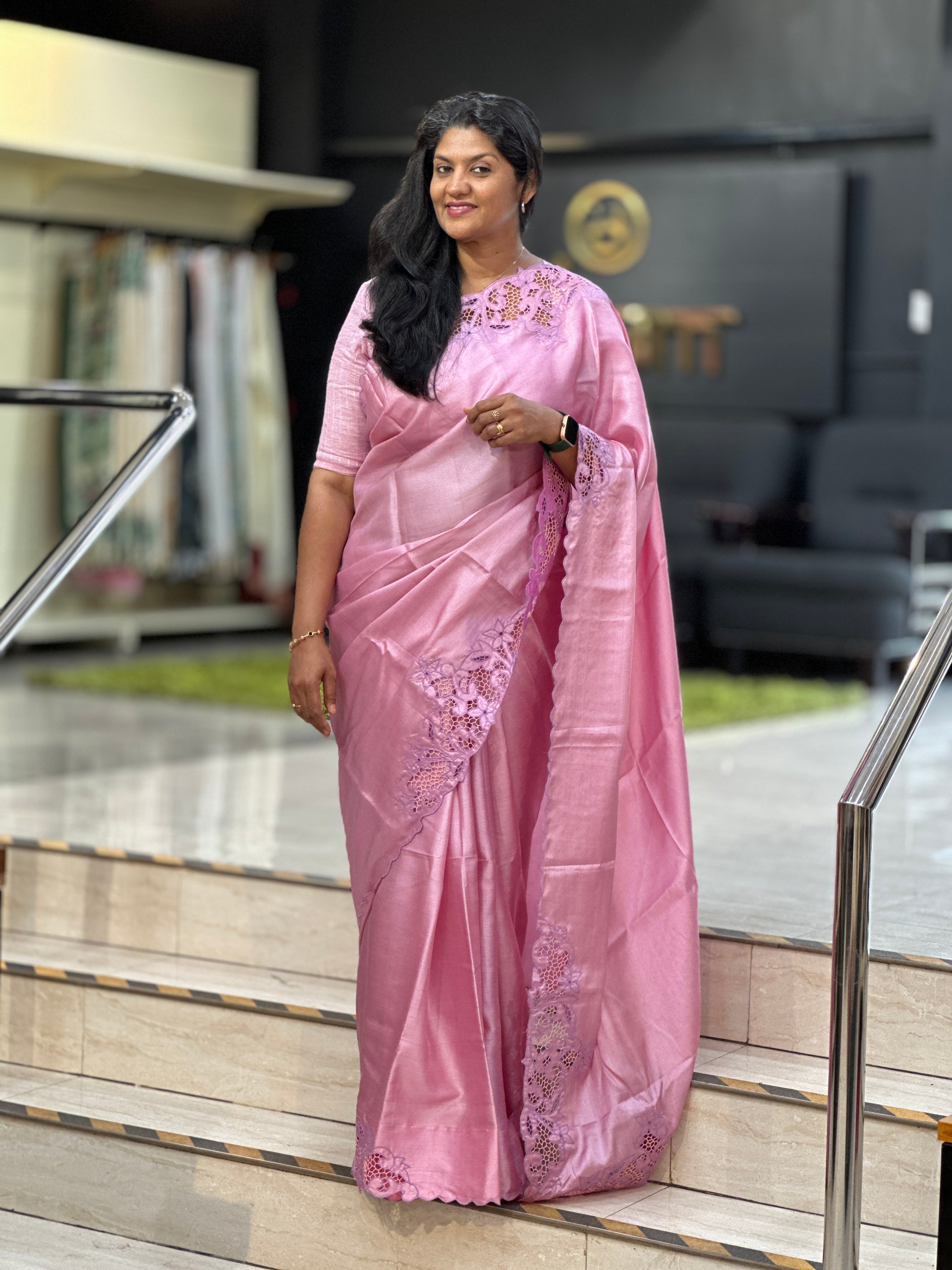 Twine Cut Work Placement Detailed Pure Tussar Saree | TC470