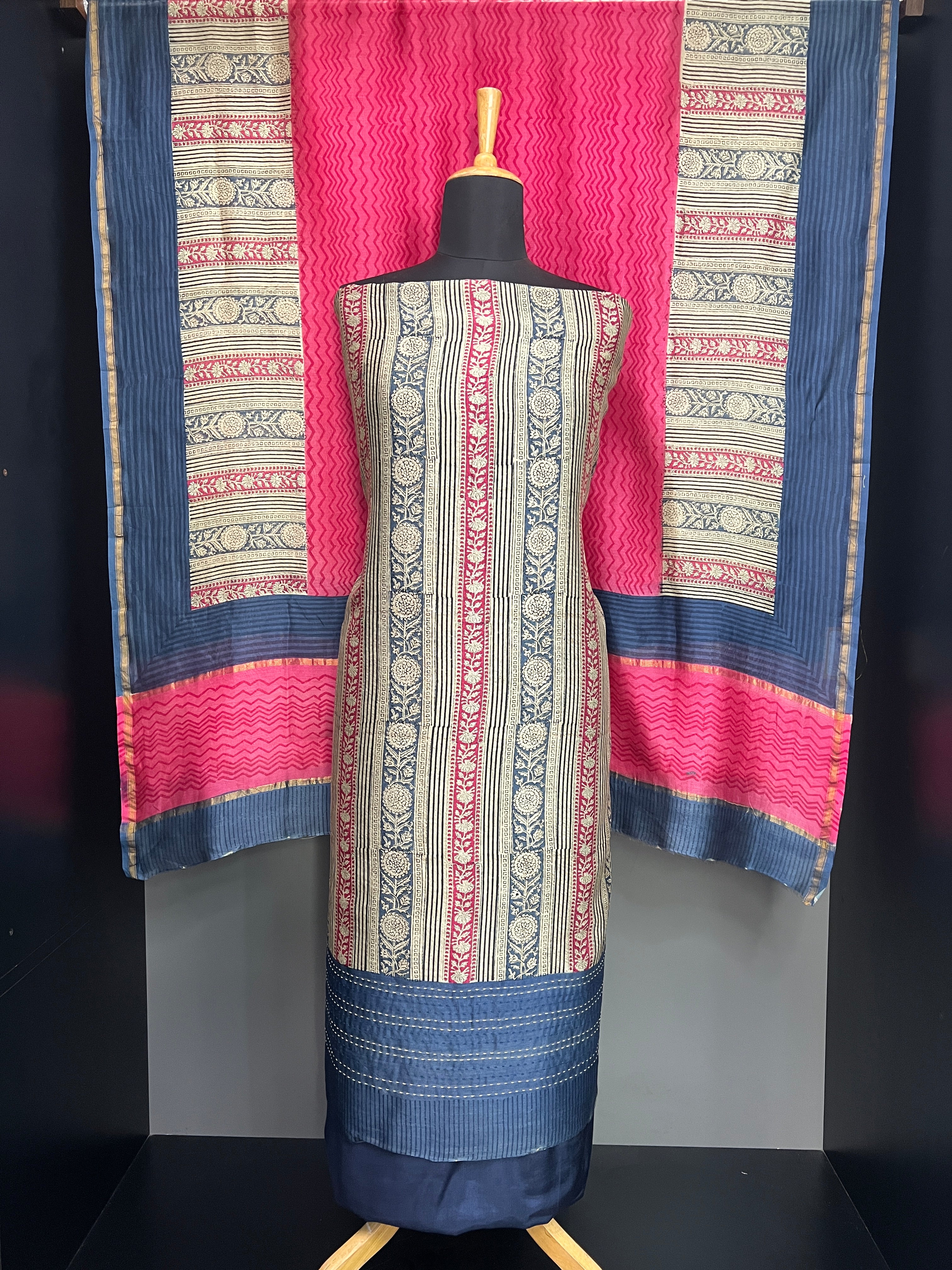 Printed Chanderi Silk Salwar Set | LV562