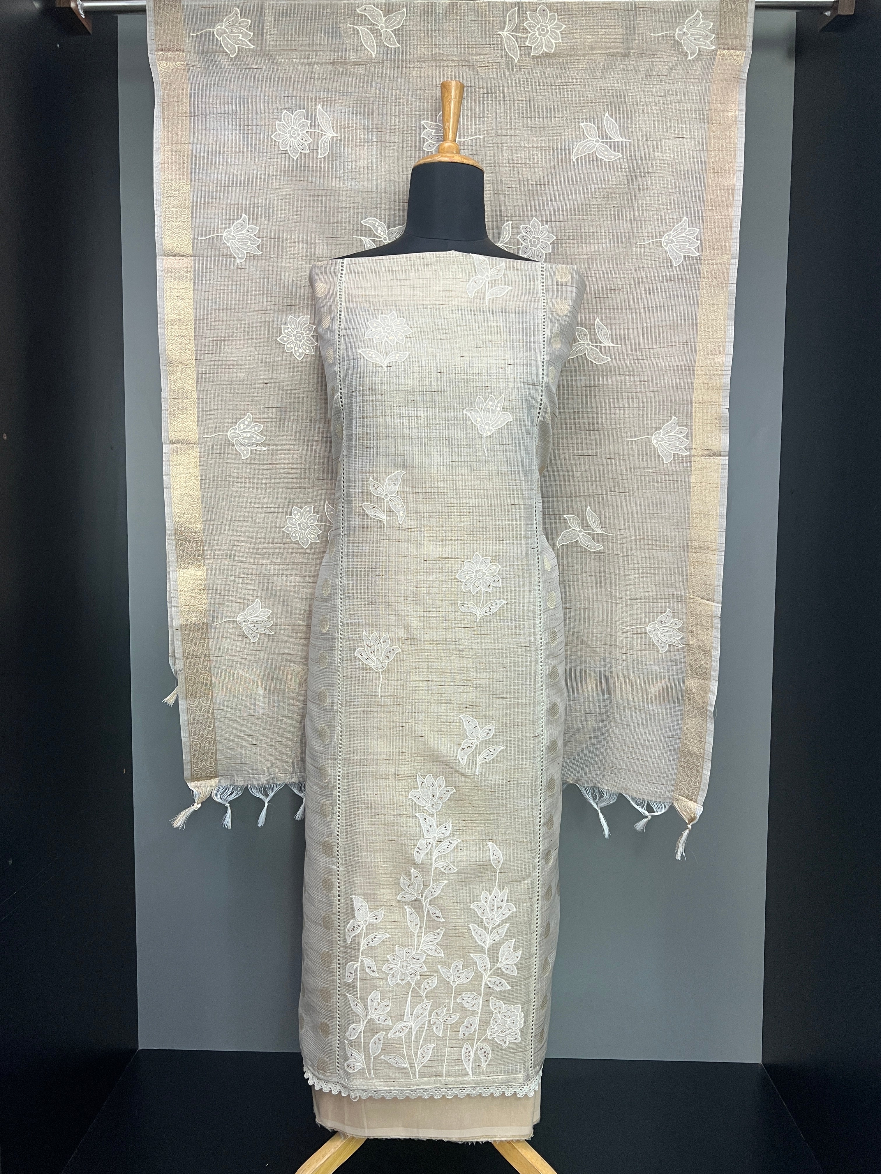 Floral Applique Detailed Tissue Kota Salwar Set |SW2266