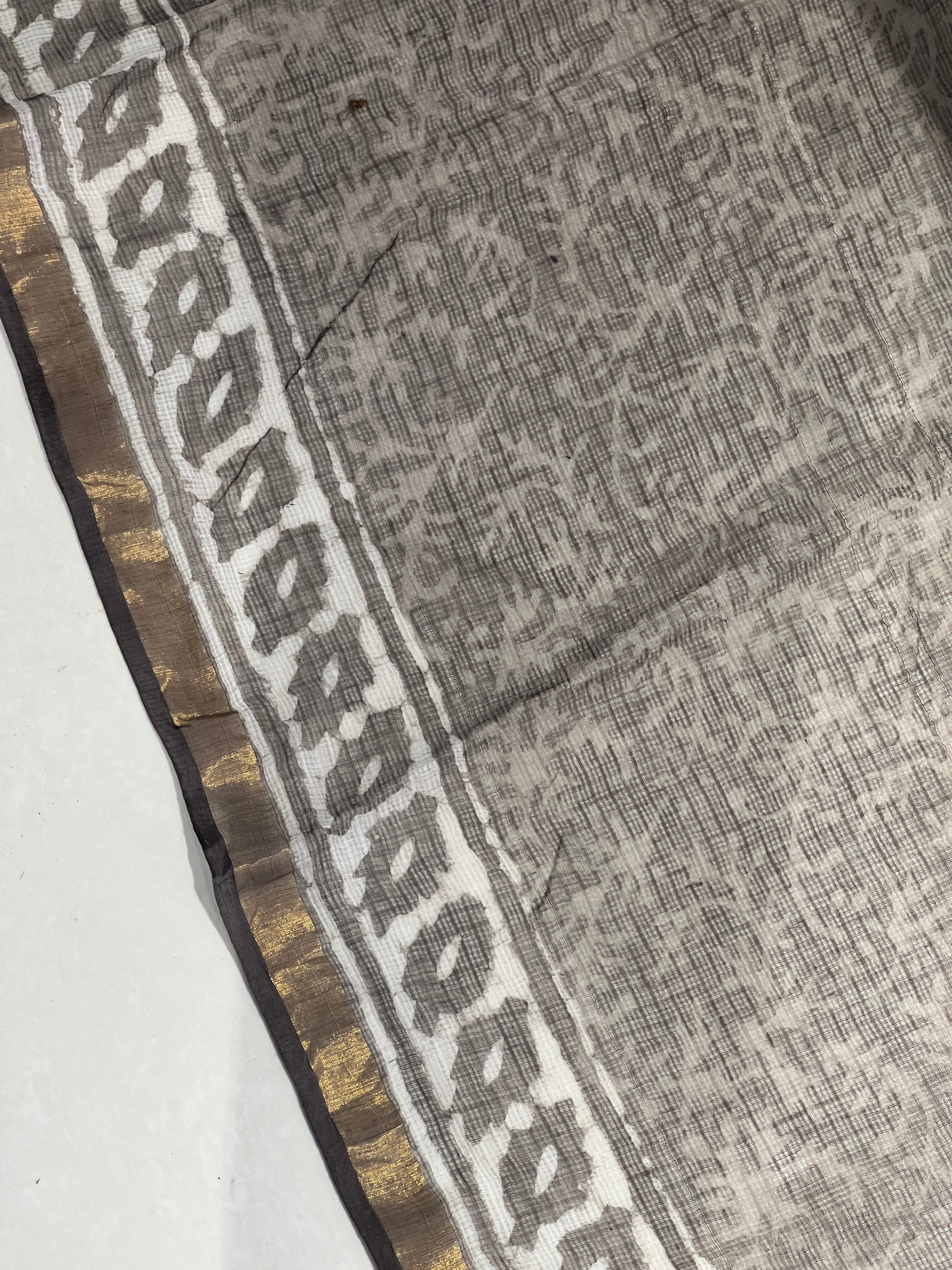 Screen Print With Zari Border Detailed Kota Saree | VFC491