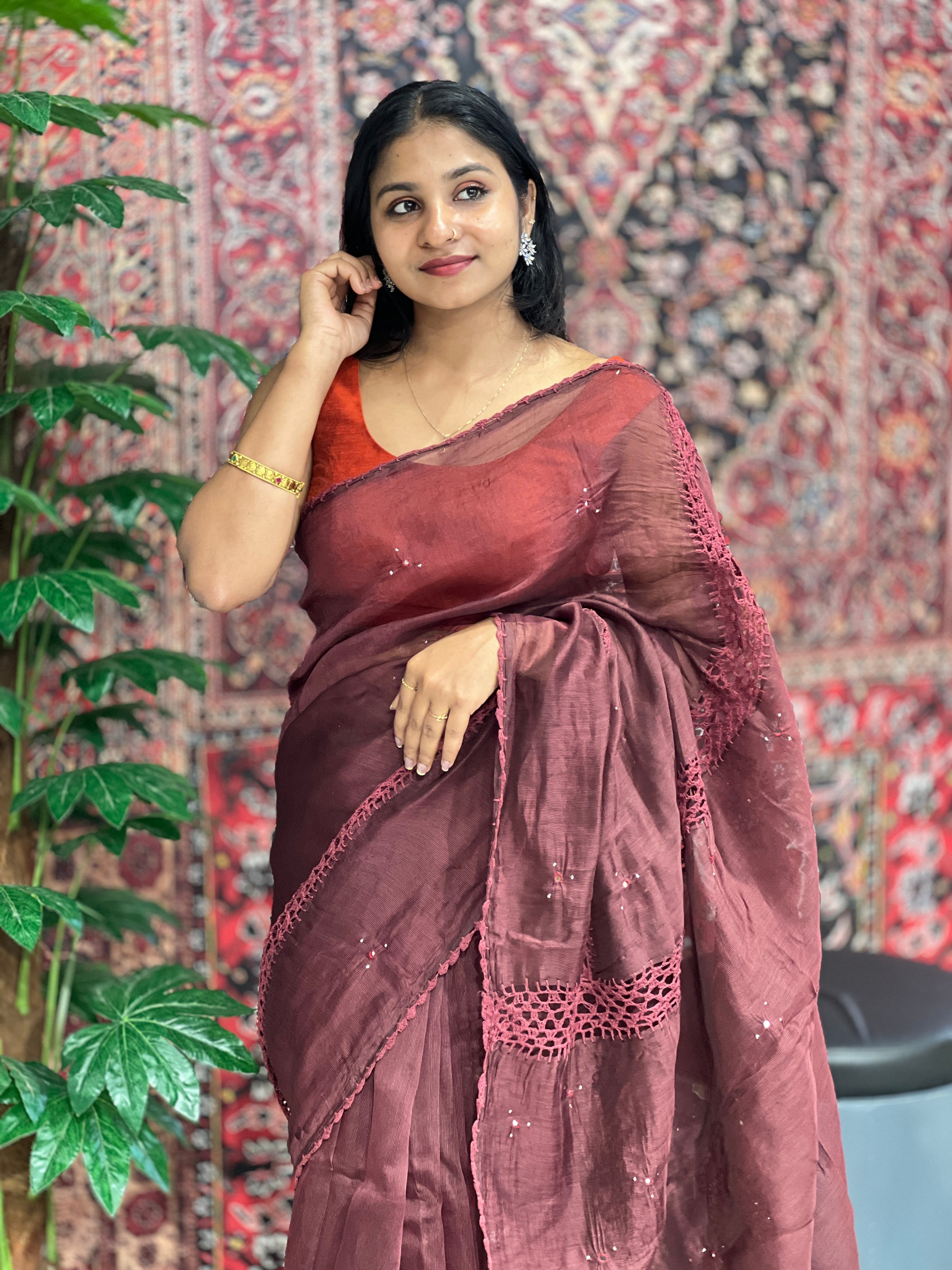 Mirror & Crochet Lace Detailed Kota Saree | SF1345
