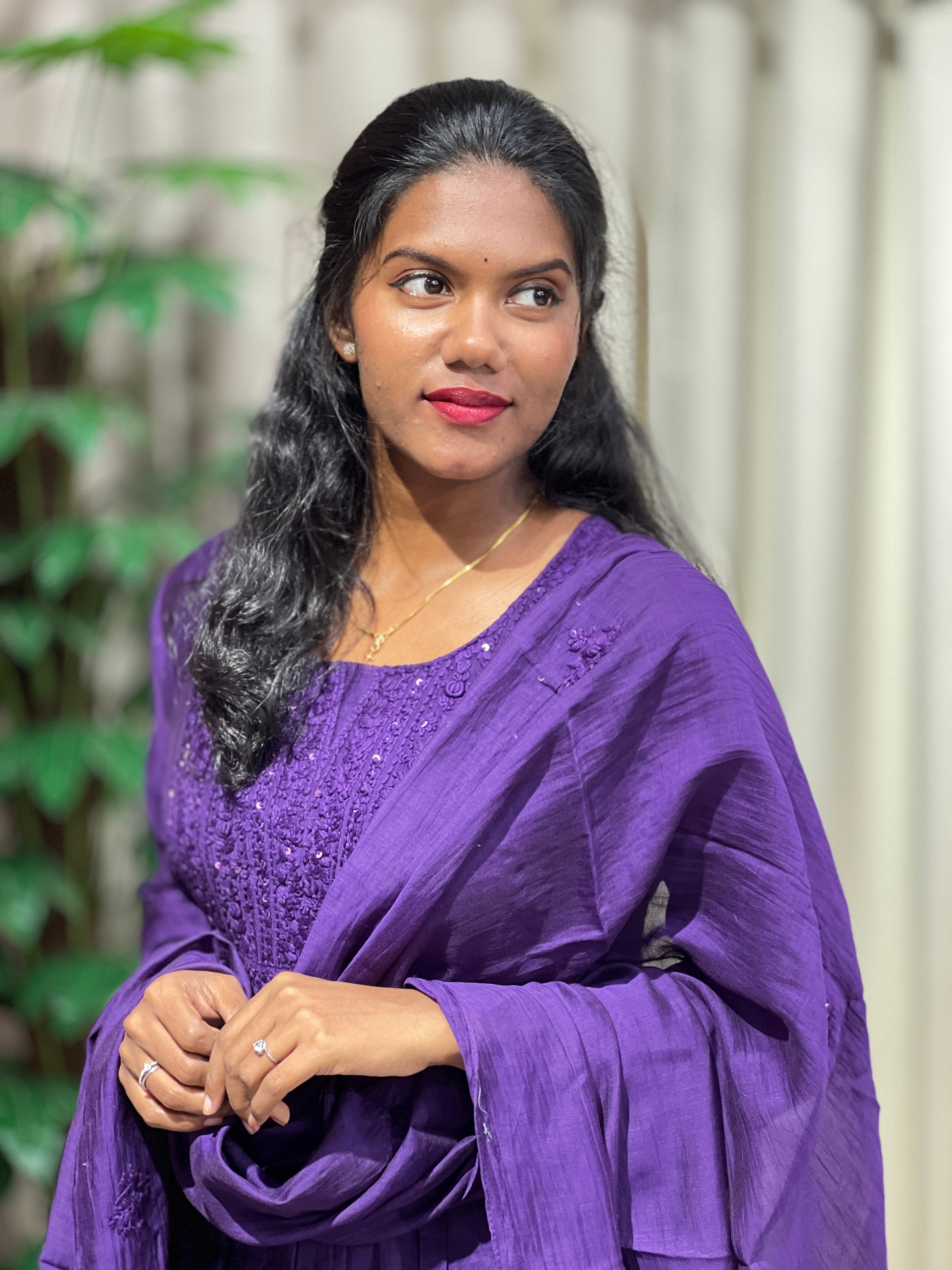 Hand Embroidery With Sequins Detailed Chanderi Kurta Set | GMA165