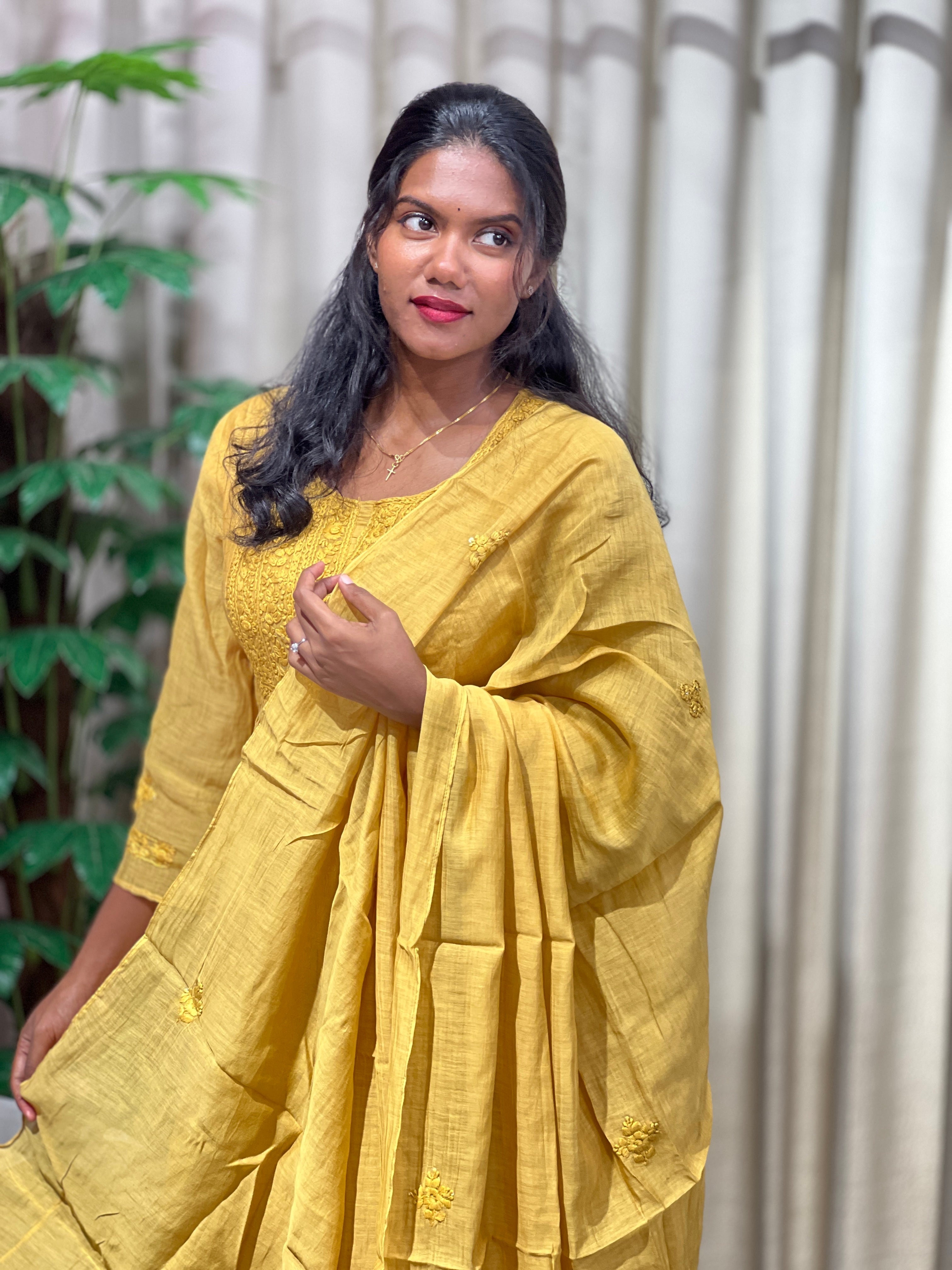 Hand Embroidery Chanderi Kurta Set | GMA173