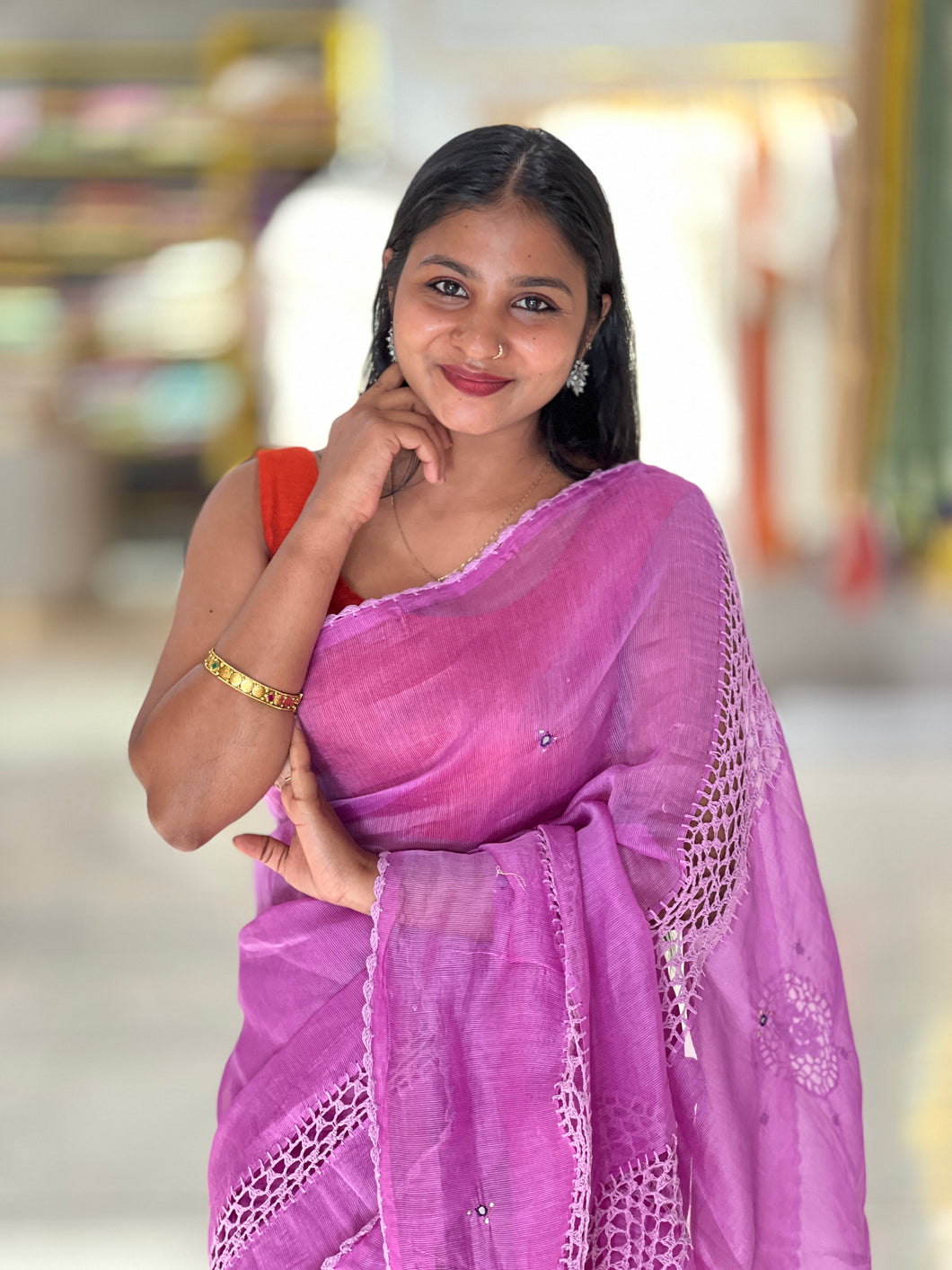 Mirror & Crochet Lace Detailed Kota Saree | SF1349