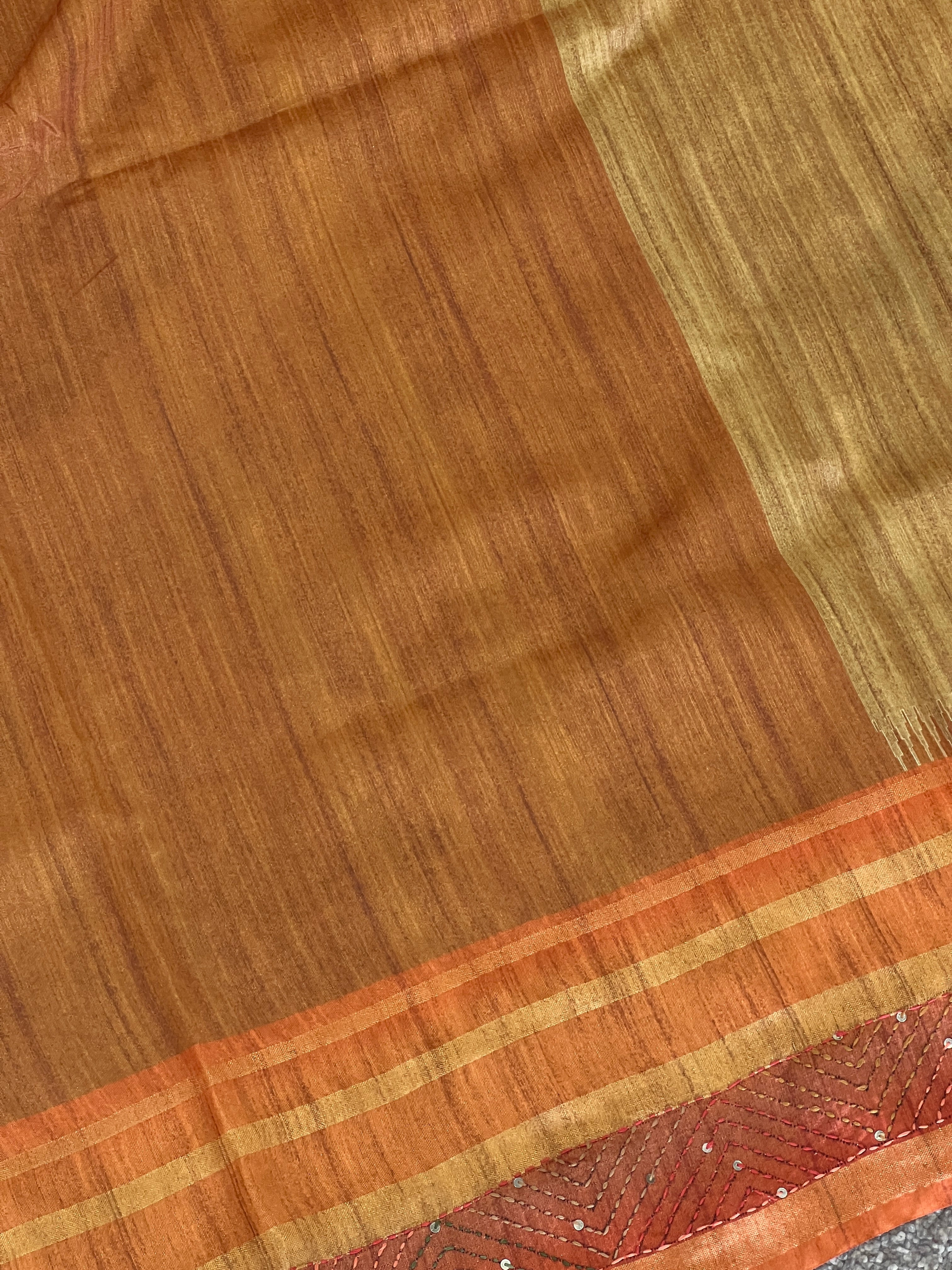 Floral Embroidered Semi Silk Saree | BLD577