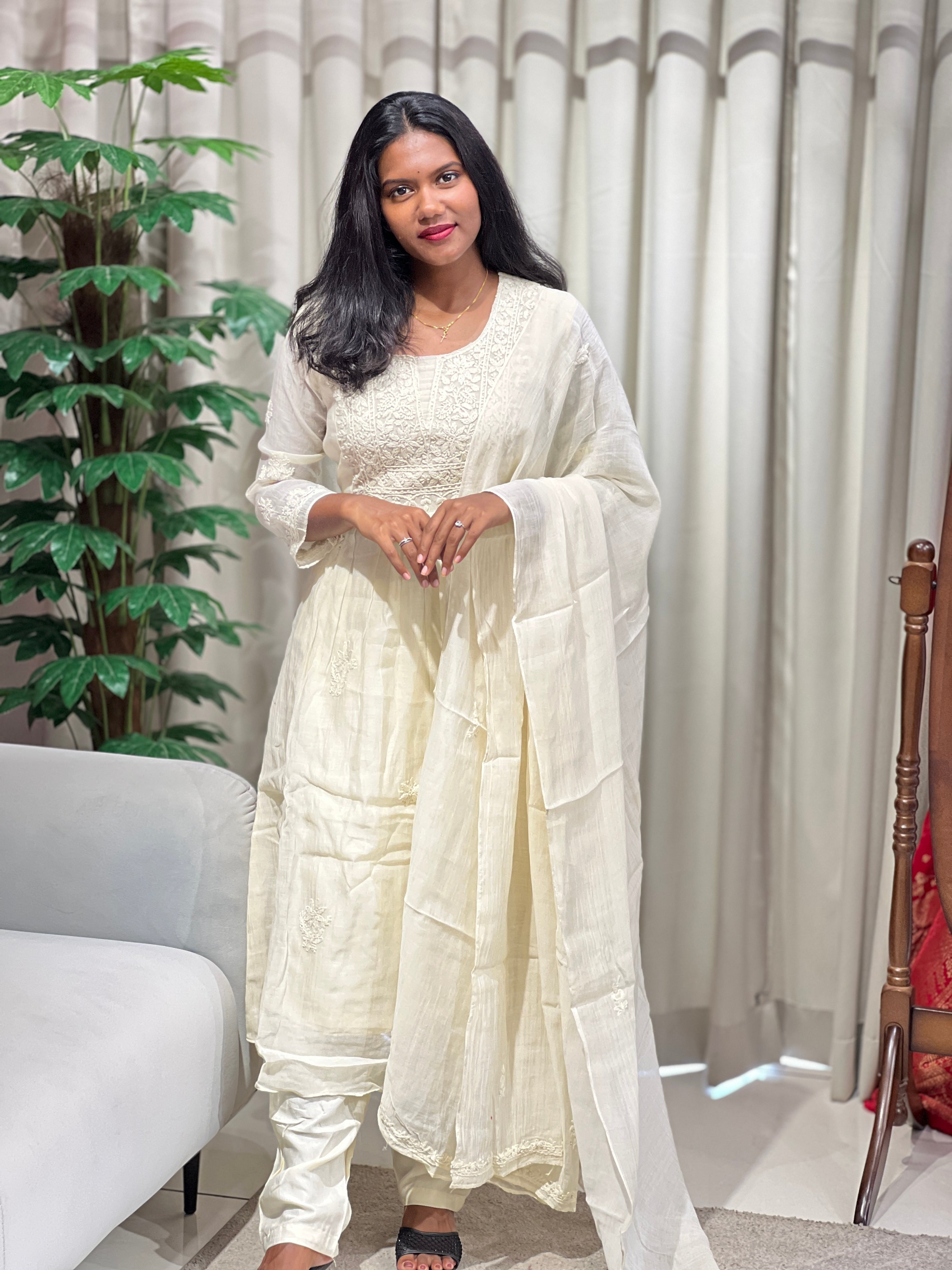 Hand Embroidery Chanderi Kurta Set | GMA168