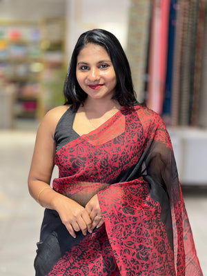 Hand Block Printed Supernet Kota Saree | SF1318