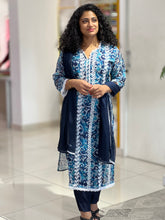 Batik Printed Viscose Organza Kurta Set | NEF117