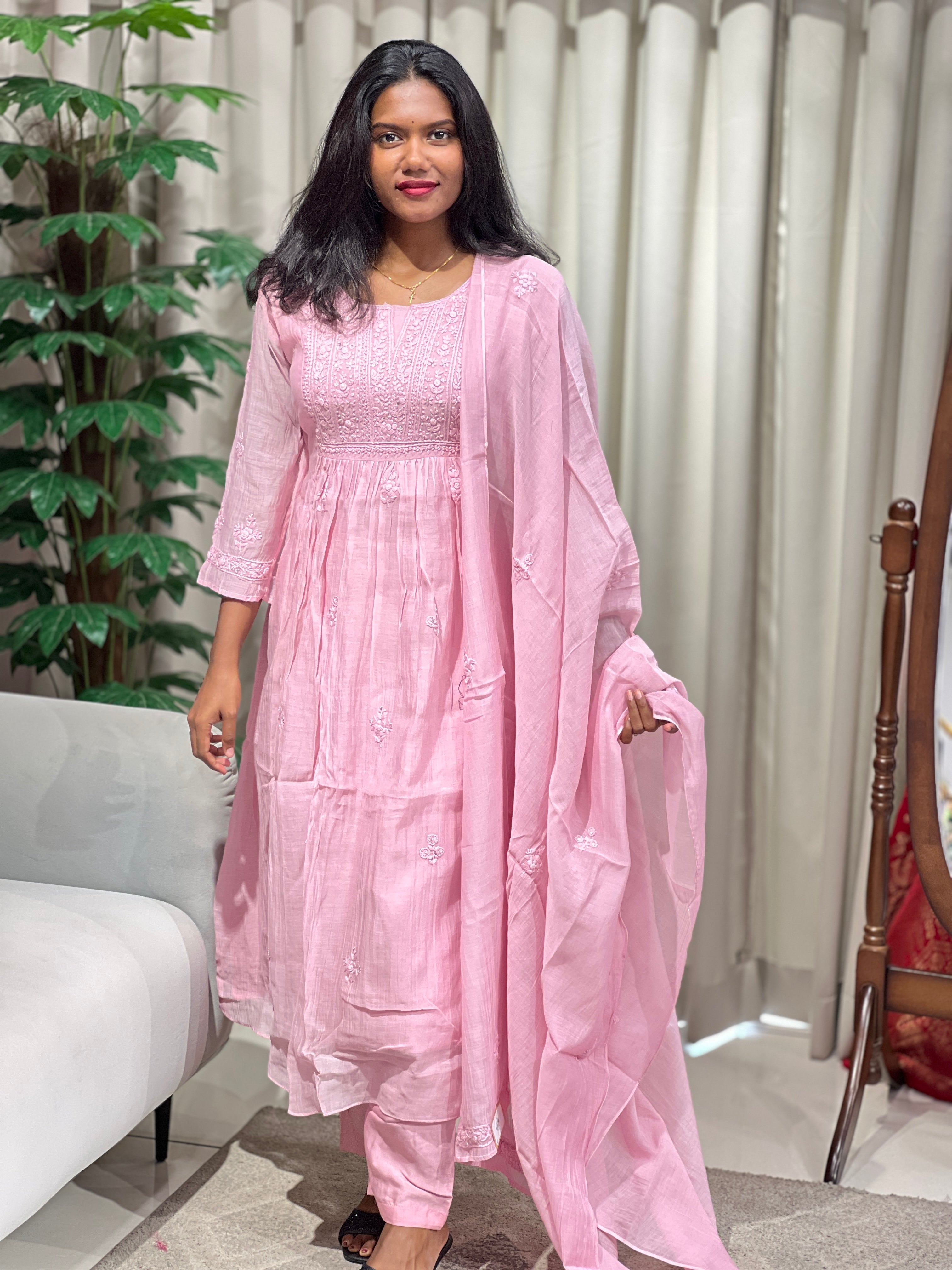 Hand Embroidery Chanderi Kurta Set | GMA174