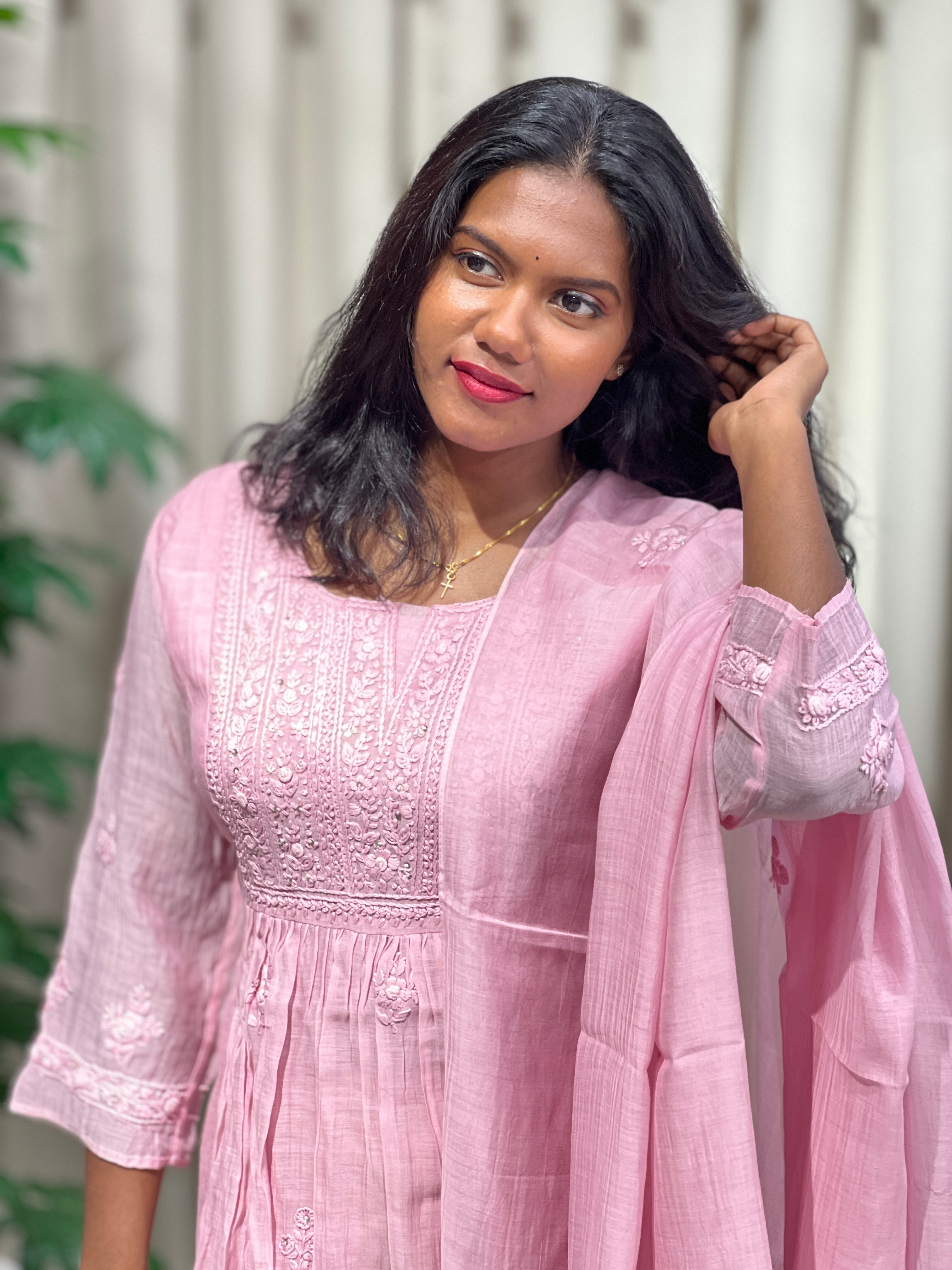 Hand Embroidery Chanderi Kurta Set | GMA174