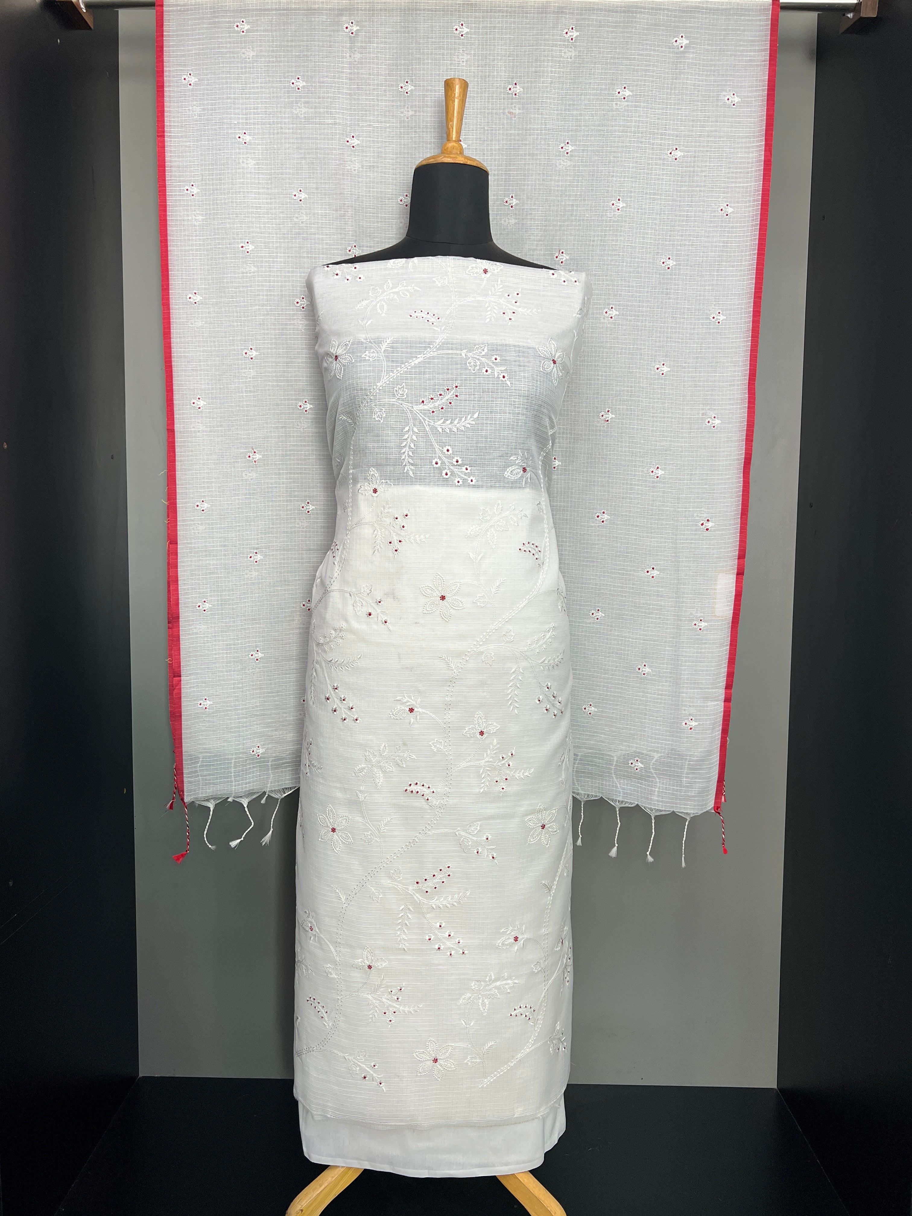 Jaal Patterned Embroidery Kota Salwar Set | MR447