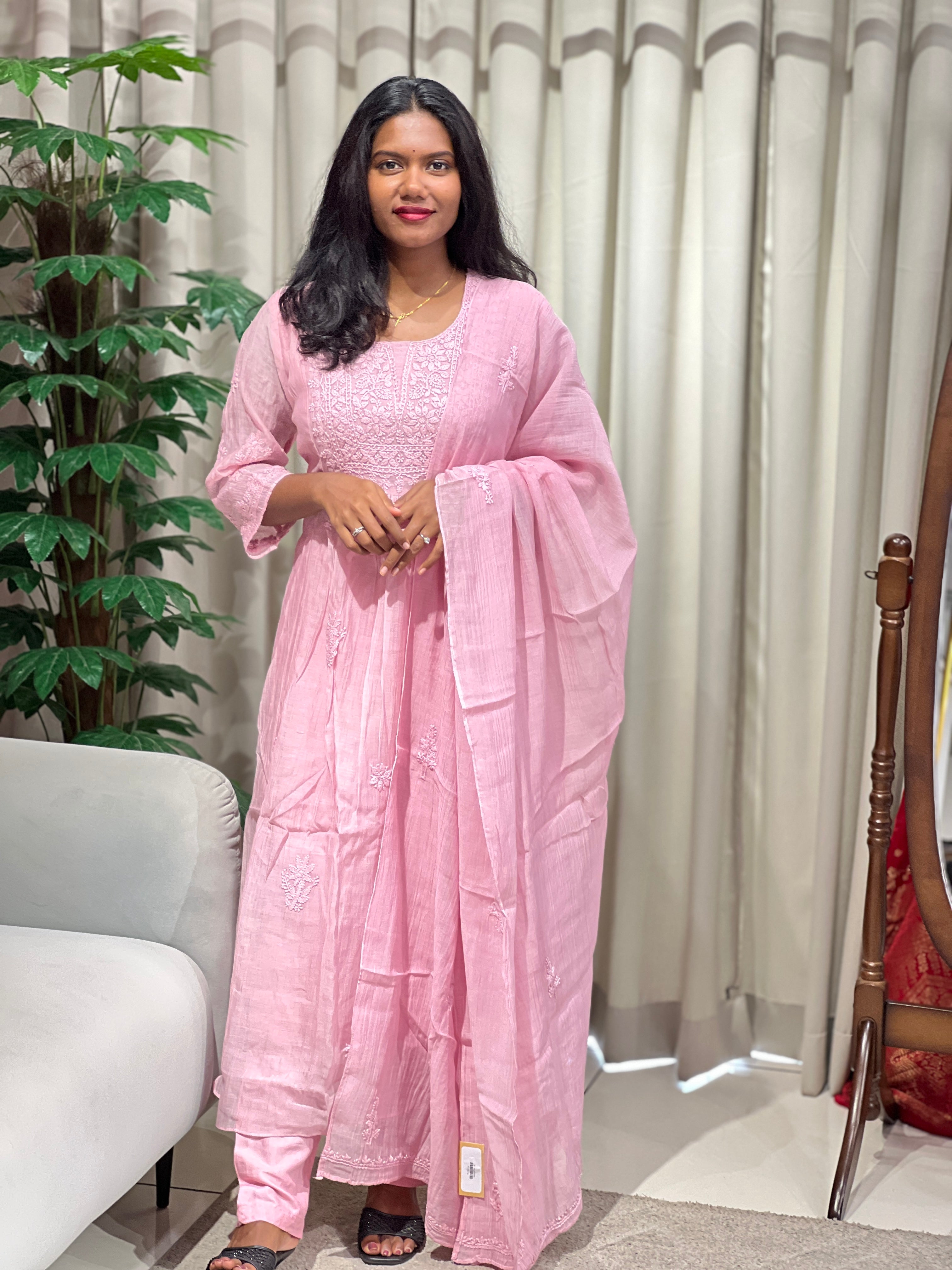 Hand Embroidery Chanderi Kurta Set | GMA167
