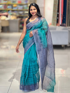 Block Printed Super Net Kota Saree | SF1320