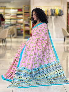 Block Printed Mul Cotton Saree | JKL321