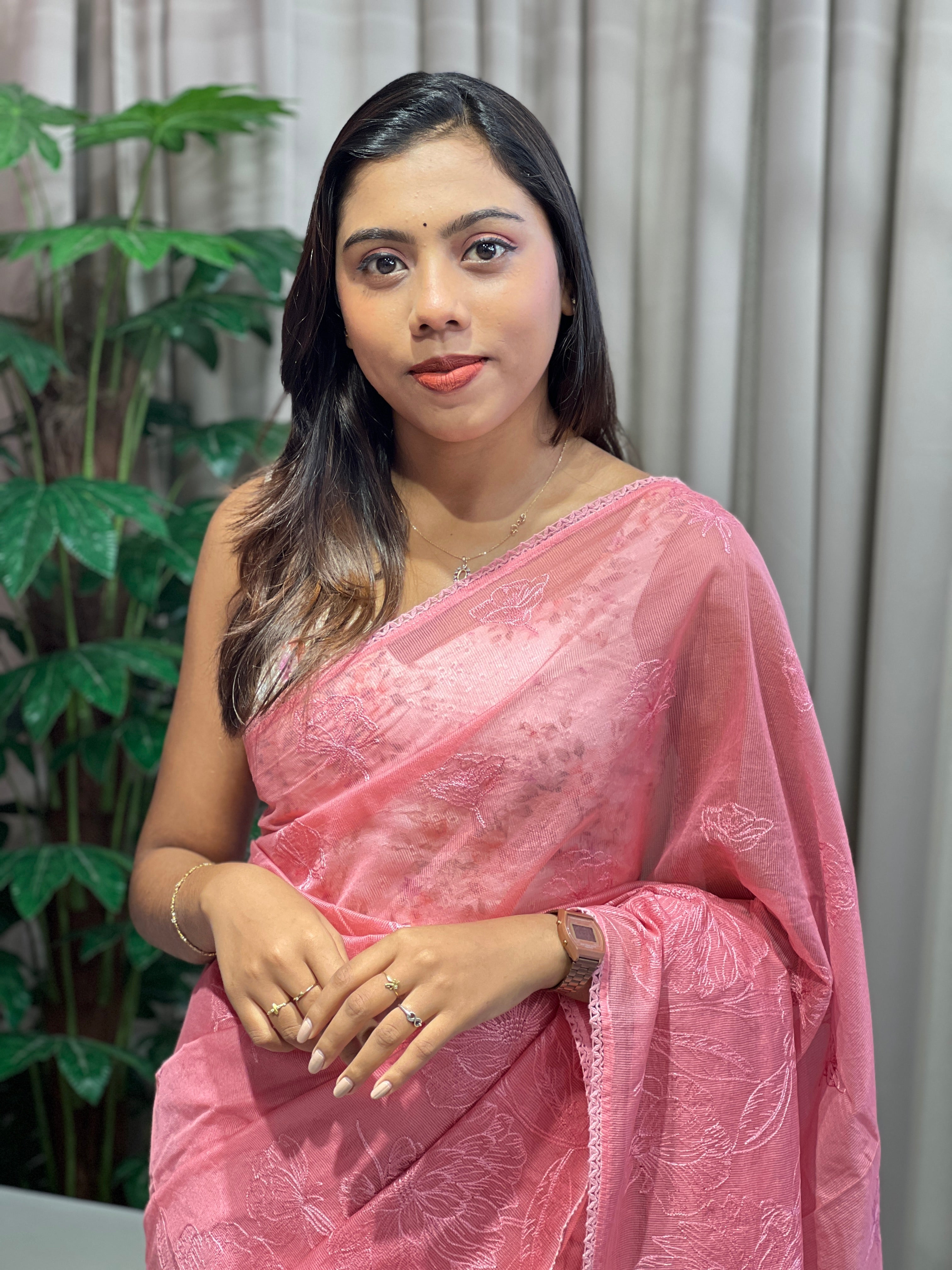 Floral Machine Embroidery Kota Saree | YNG860