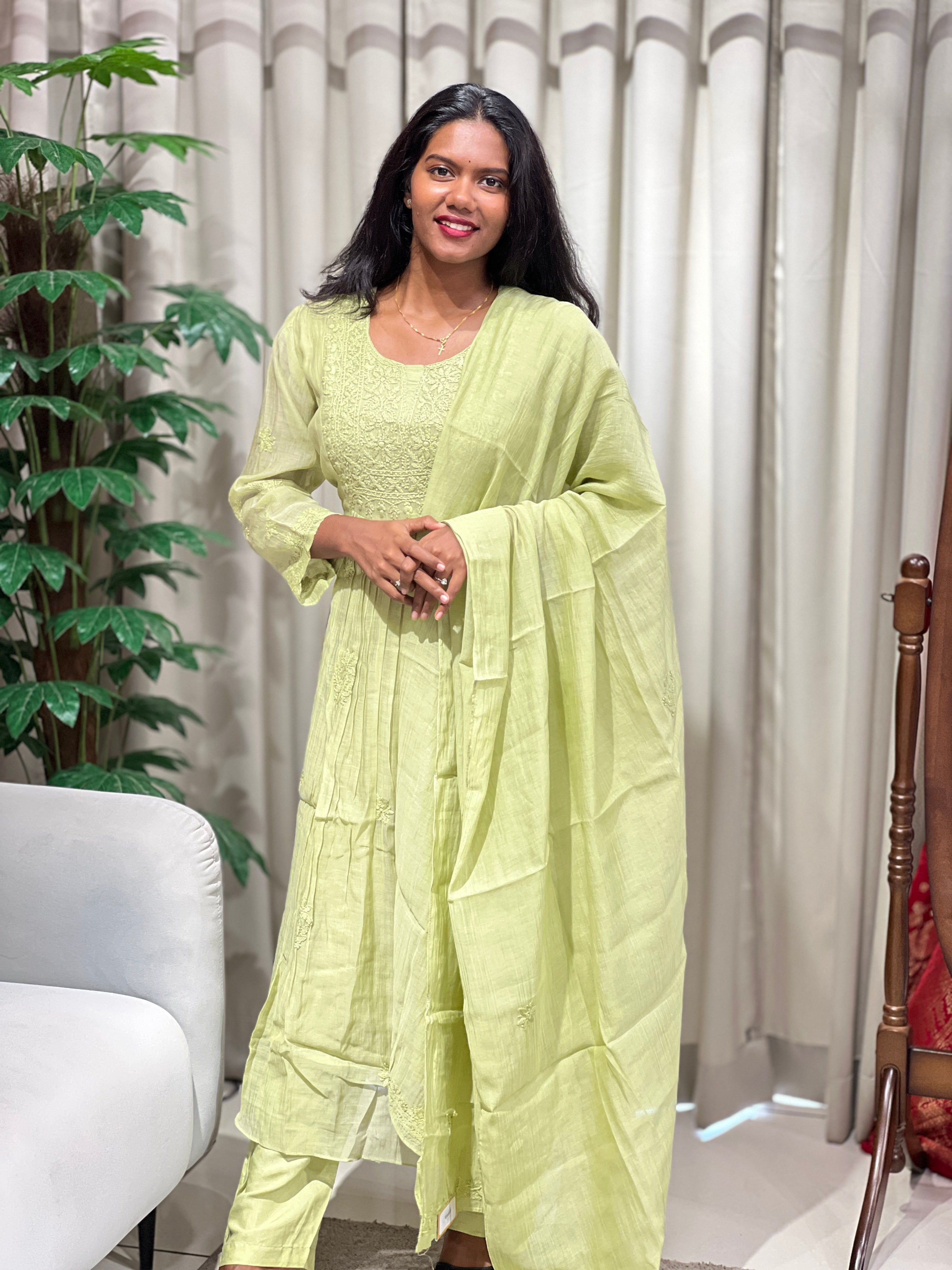 Hand Embroidery Chanderi Kurta Set | GMA169