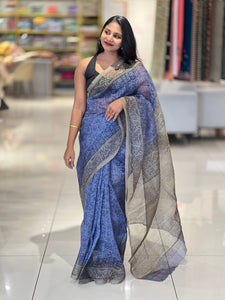 Block Printed Super Net Kota Saree | SF1316