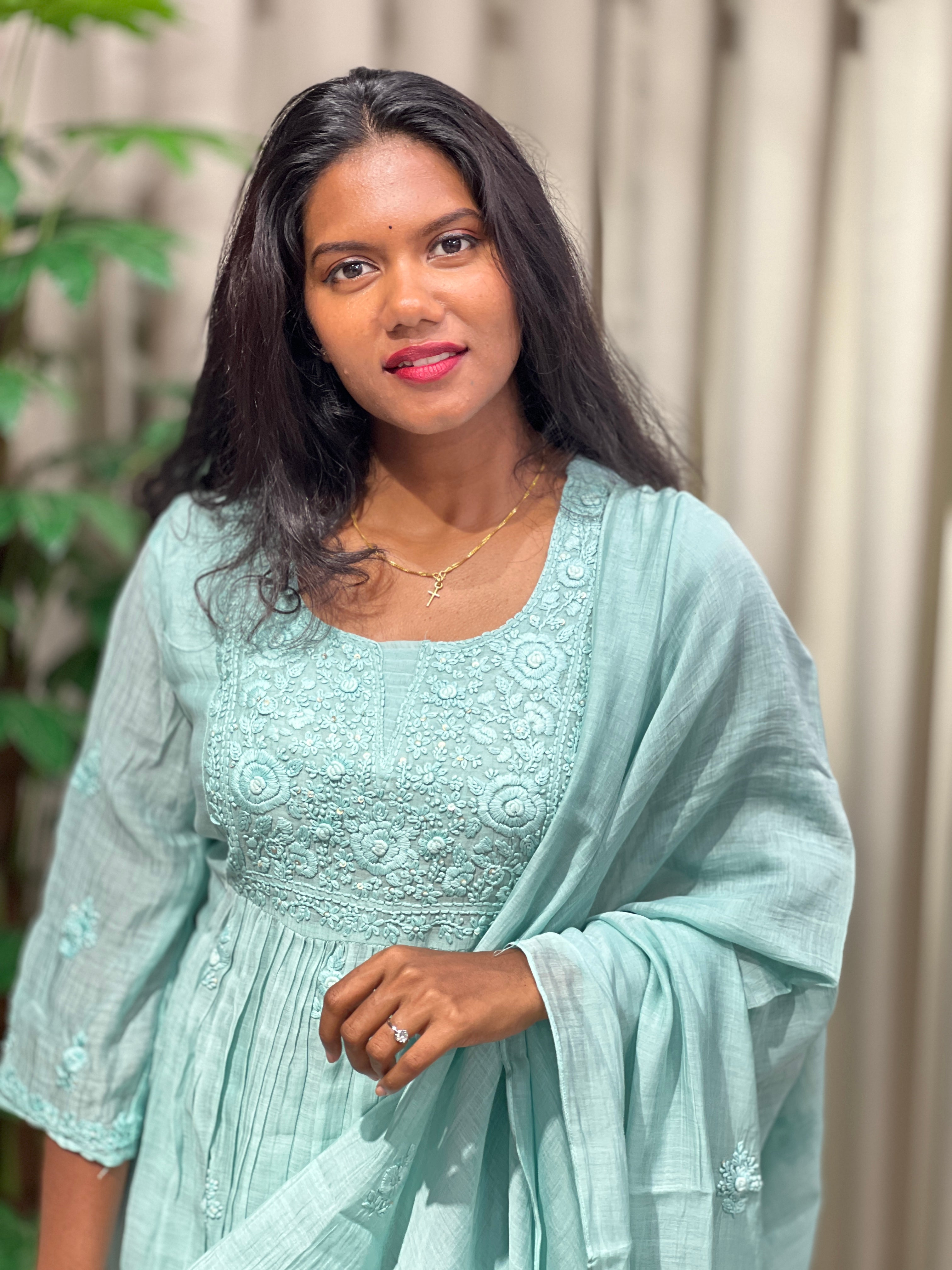 Hand Embroidery With Sequins Detailed Chanderi Kurta Set | GMA171