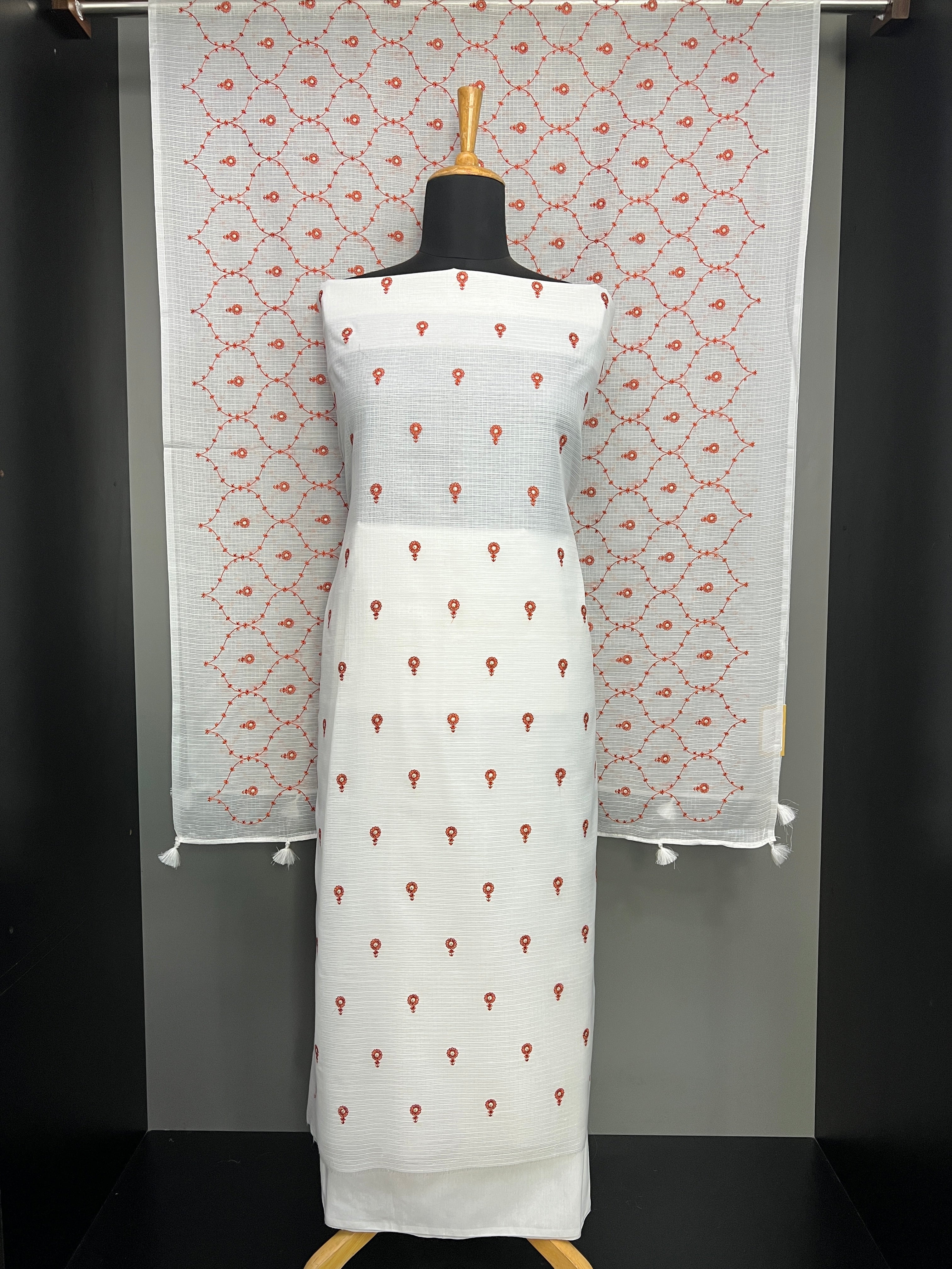 Floral Patterned Embroidery Kota Salwar Set | MR452