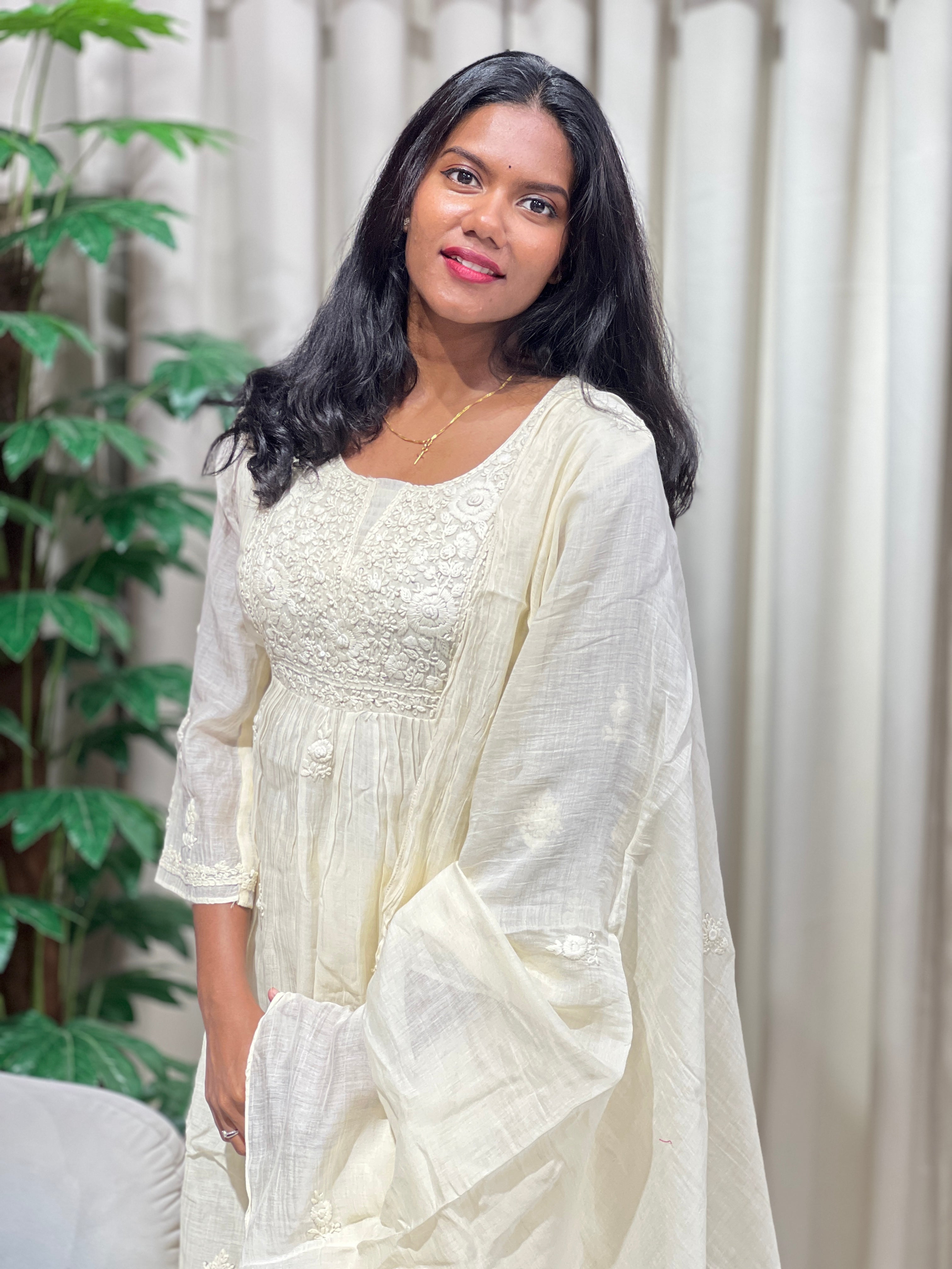 Hand Embroidery With Sequins Detailed Chanderi Kurta Set | GMA172